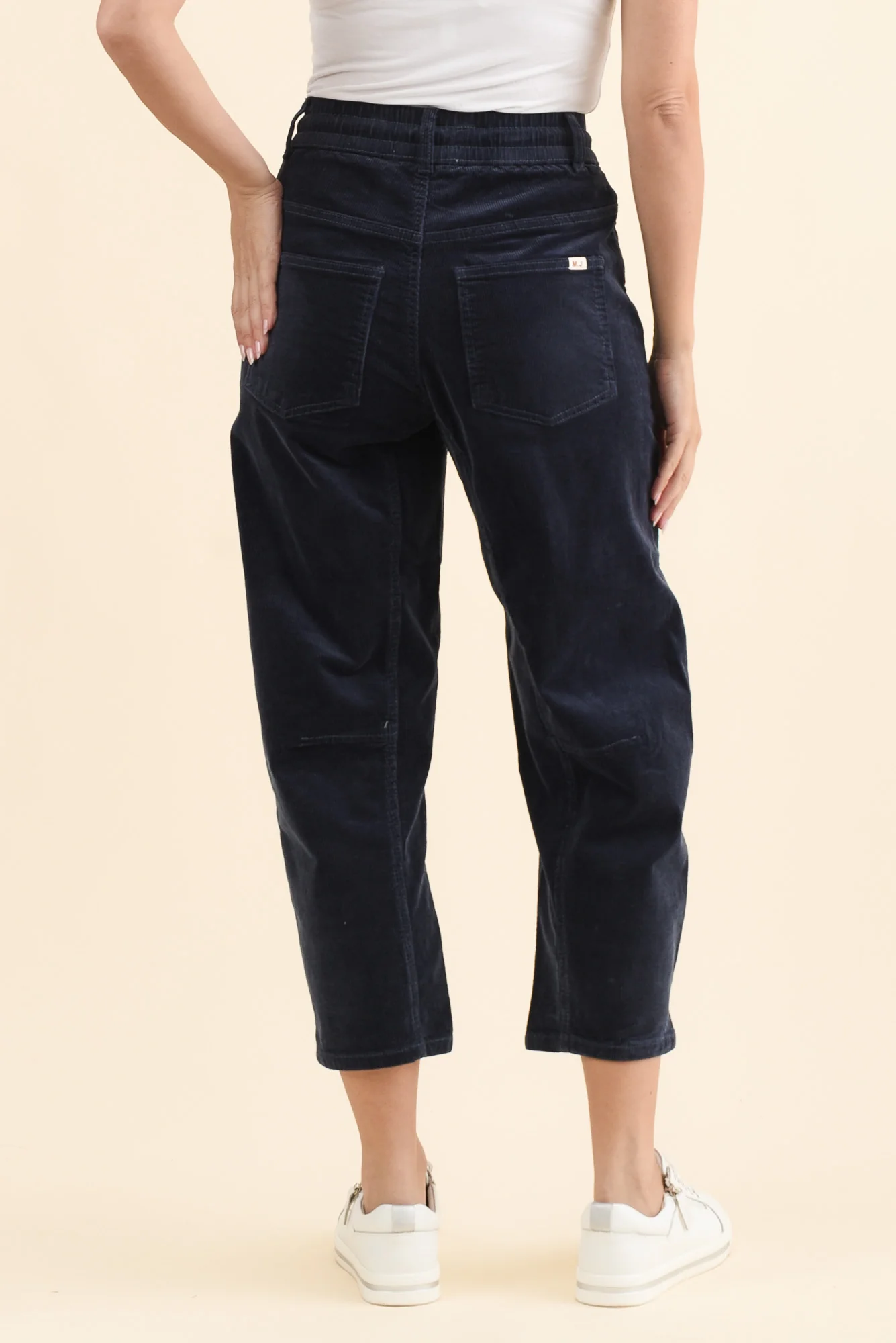 Denny Navy Corduroy Barrel Jeans - Image 5