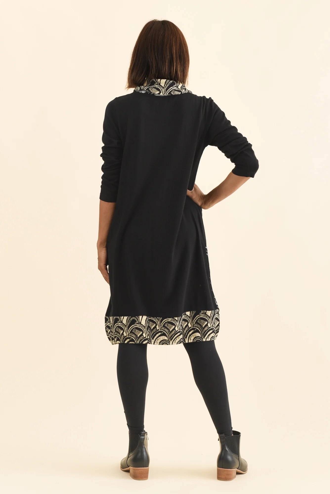 Deola Black Patchwork Knit Dress - Image 4