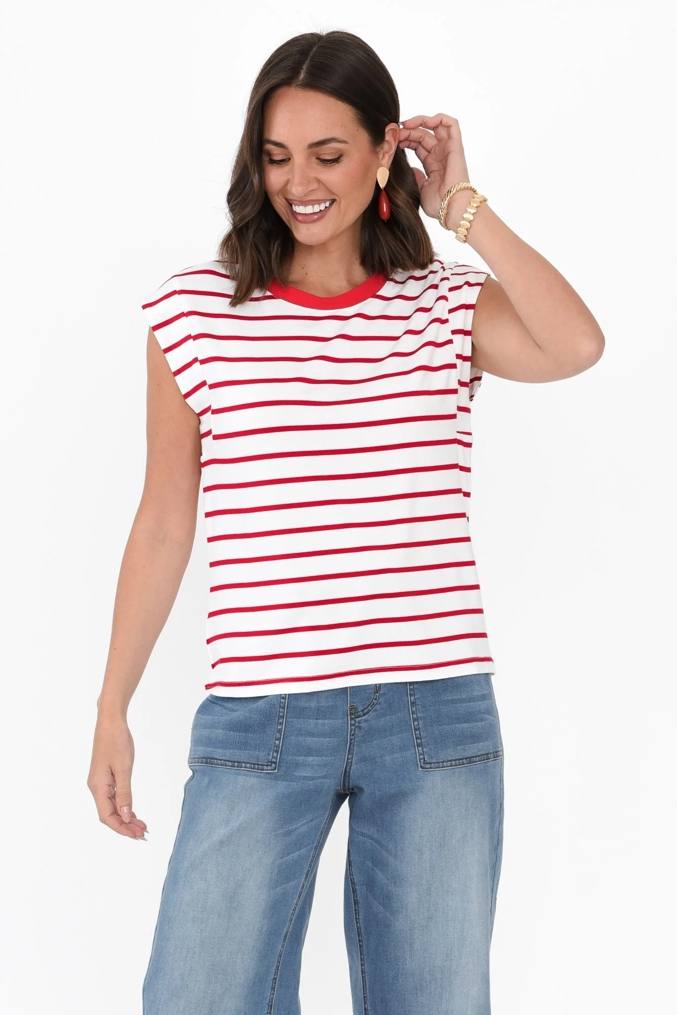 Diana Berry Stripe Bamboo Tee