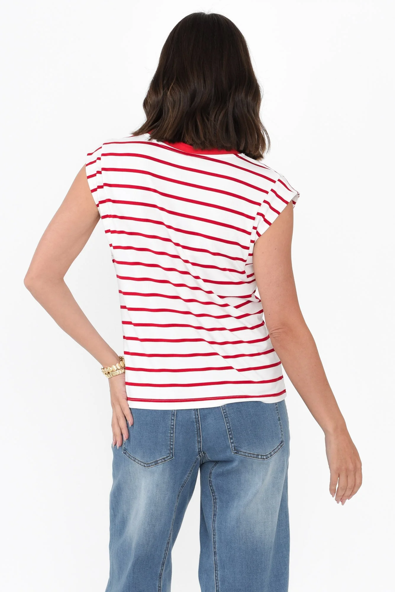 Diana Berry Stripe Bamboo Tee - Image 4