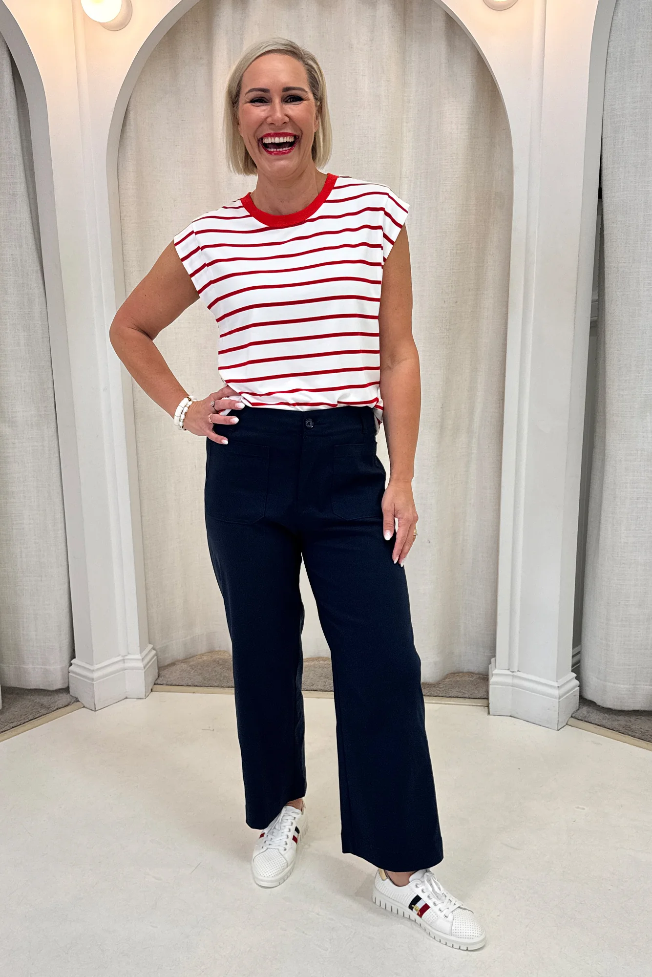 Diana Berry Stripe Bamboo Tee - Image 7
