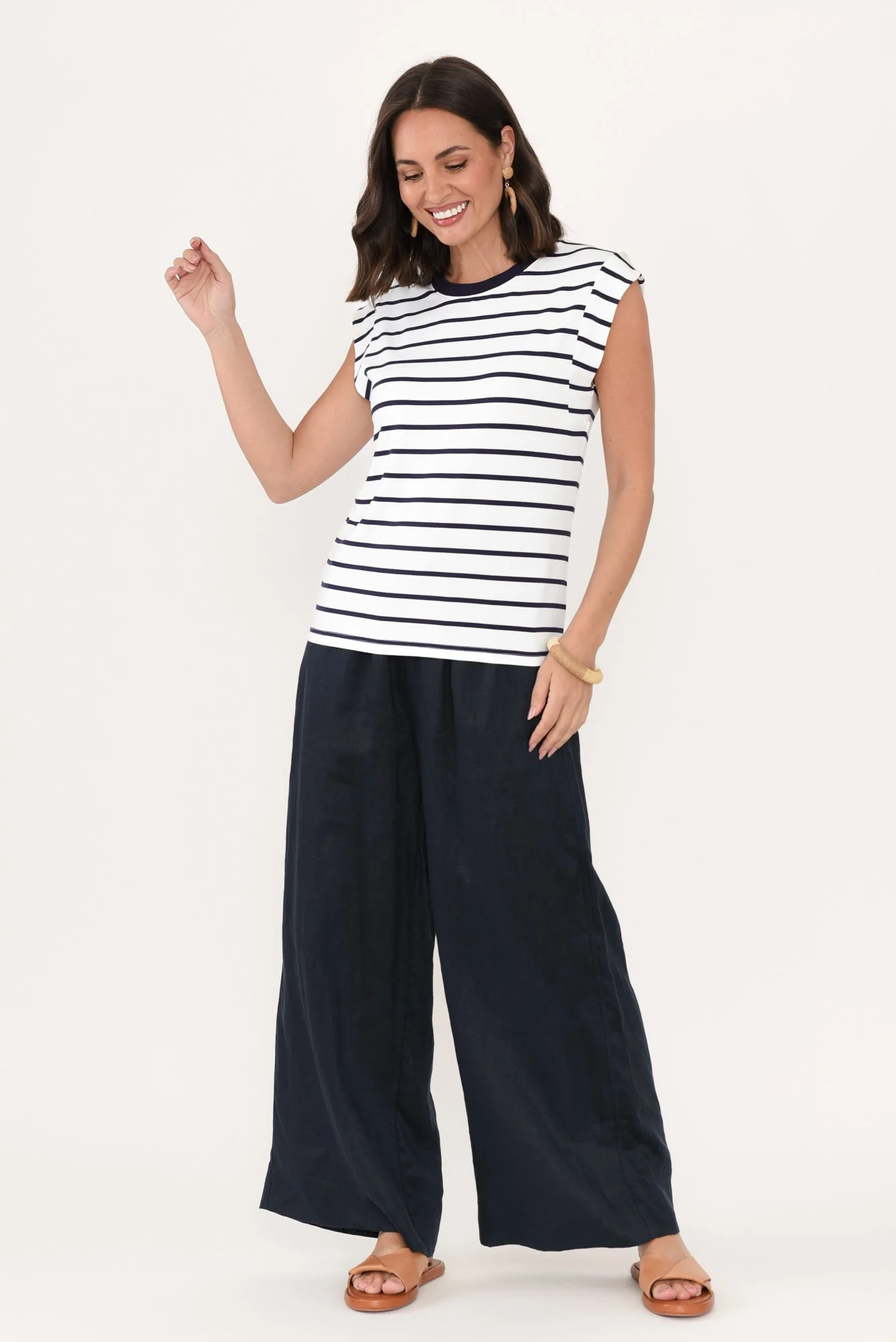 Diana Blue Stripe Bamboo Tee - Image 2
