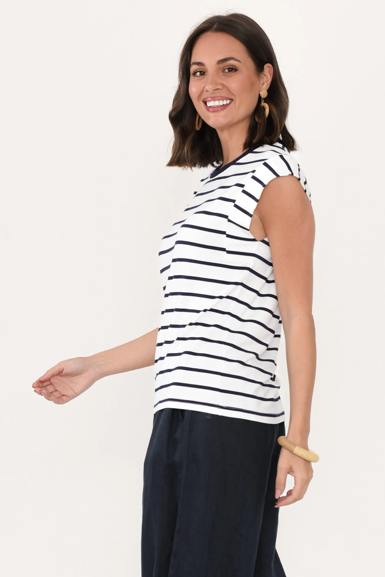 Diana Blue Stripe Bamboo Tee - Image 3