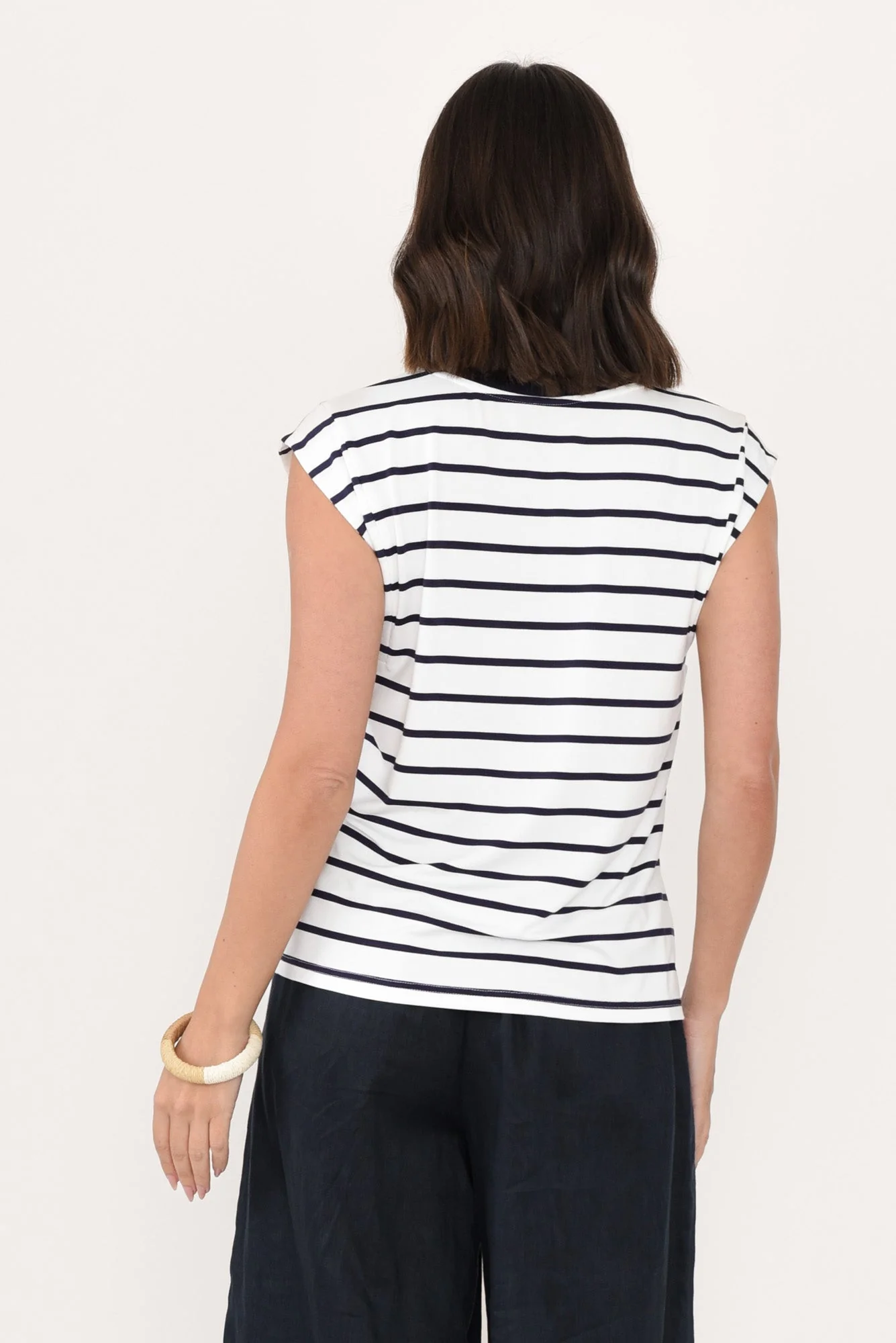 Diana Blue Stripe Bamboo Tee - Image 4