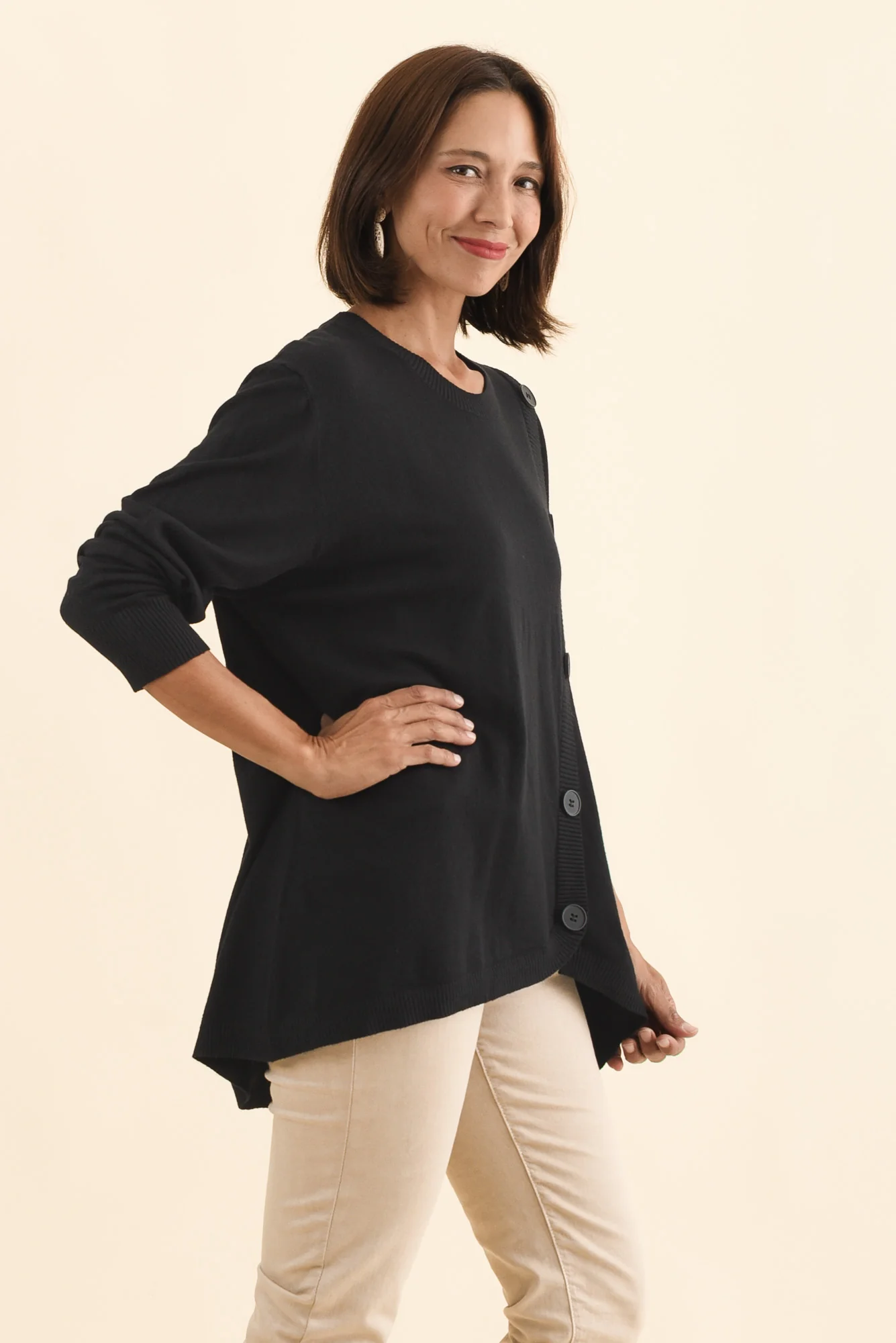 Dianne Black Button Knit Jumper - Image 3