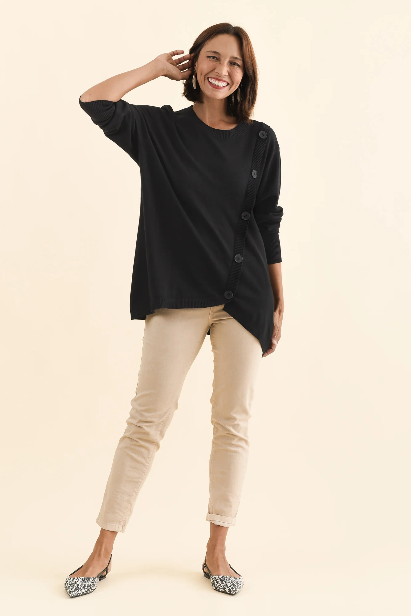 Dianne Black Button Knit Jumper - Image 6