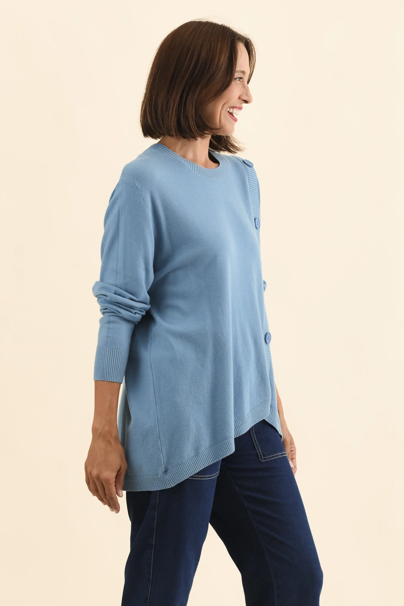Dianne Blue Button Knit Jumper - Image 3