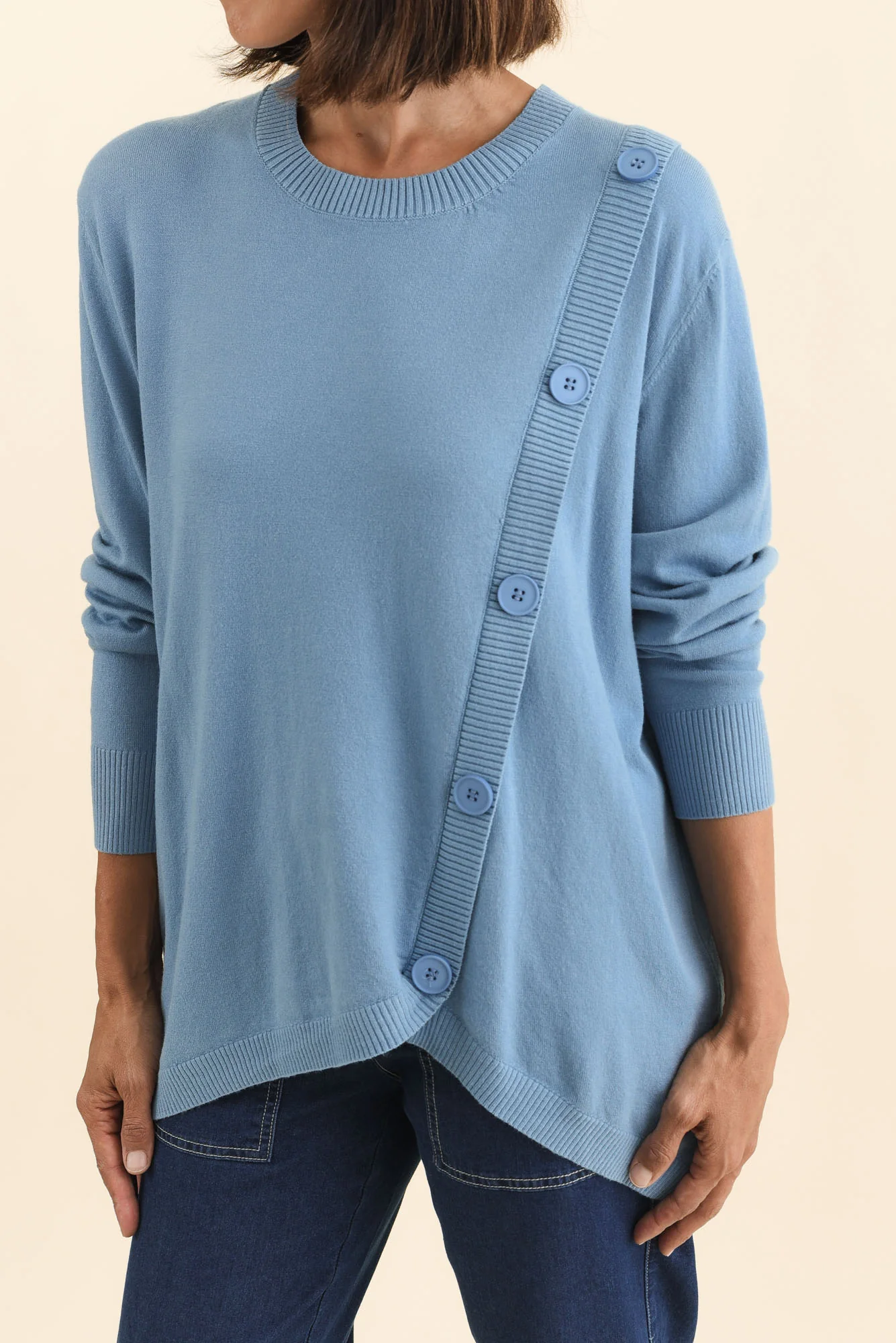 Dianne Blue Button Knit Jumper - Image 5