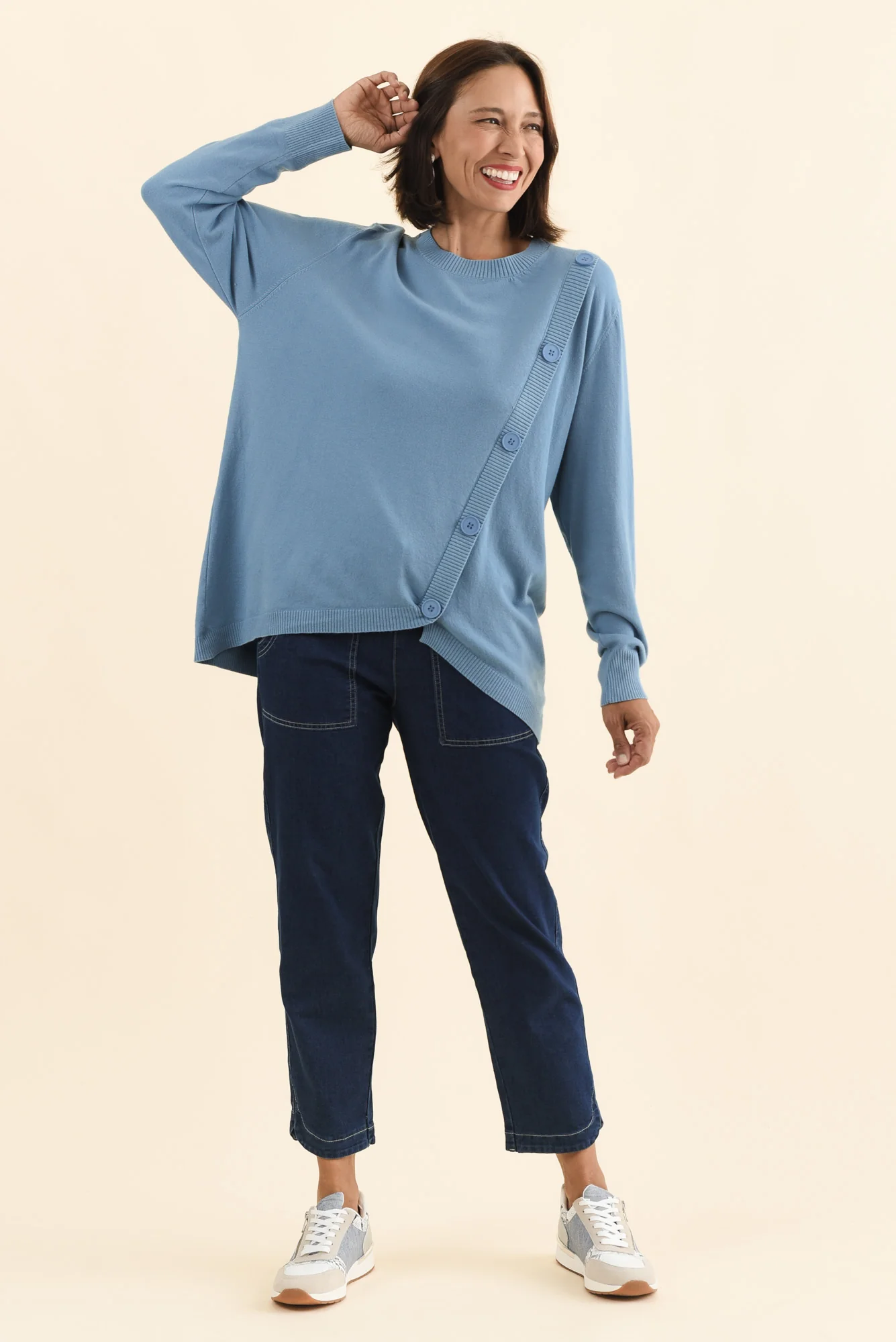 Dianne Blue Button Knit Jumper - Image 6