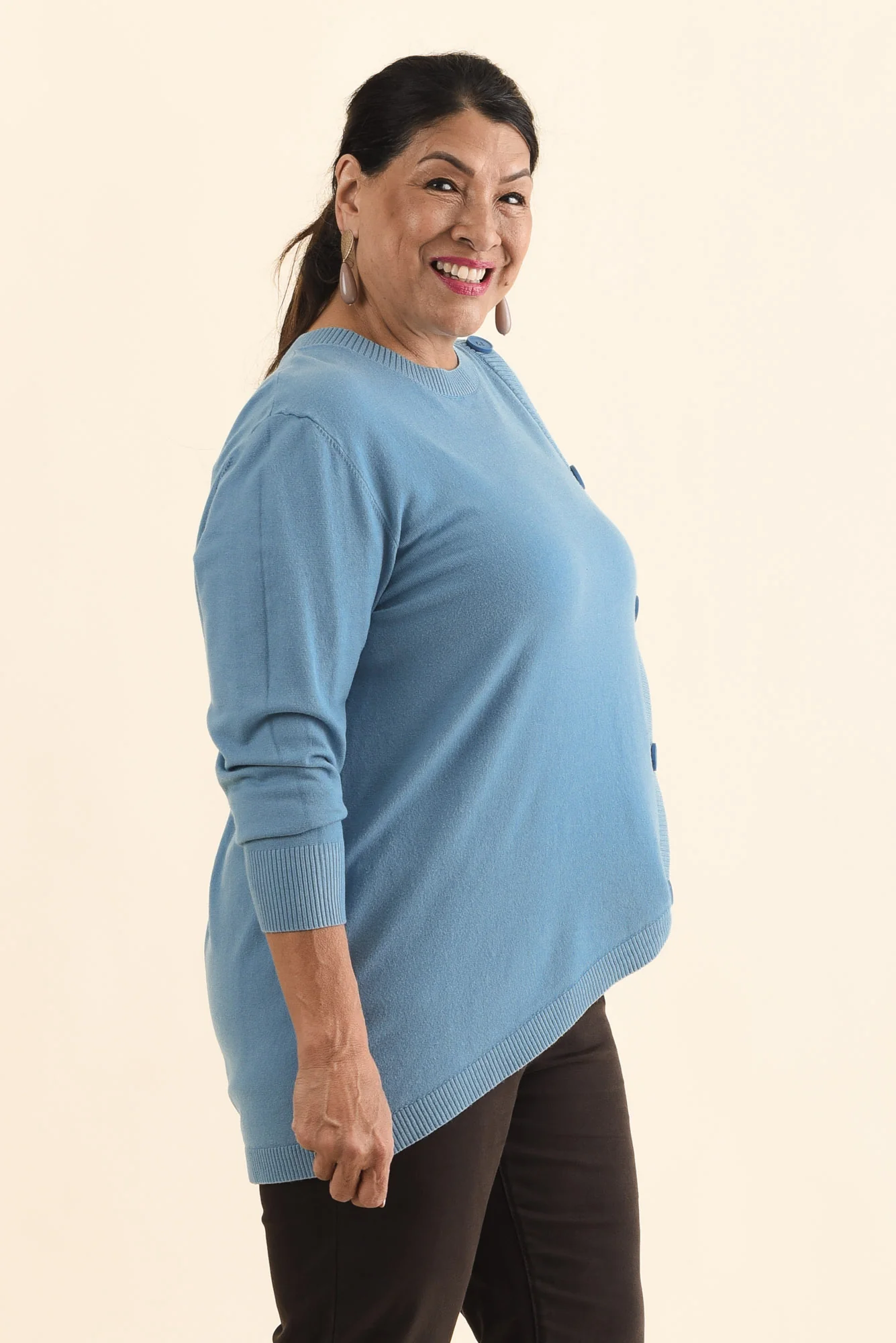 Dianne Blue Button Knit Jumper - Image 9