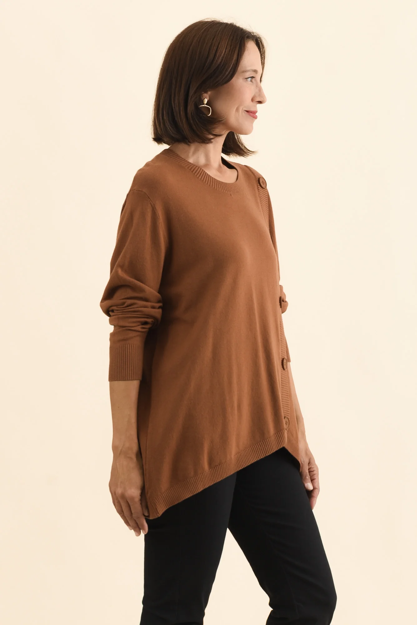 Dianne Chocolate Button Knit Jumper - Image 4