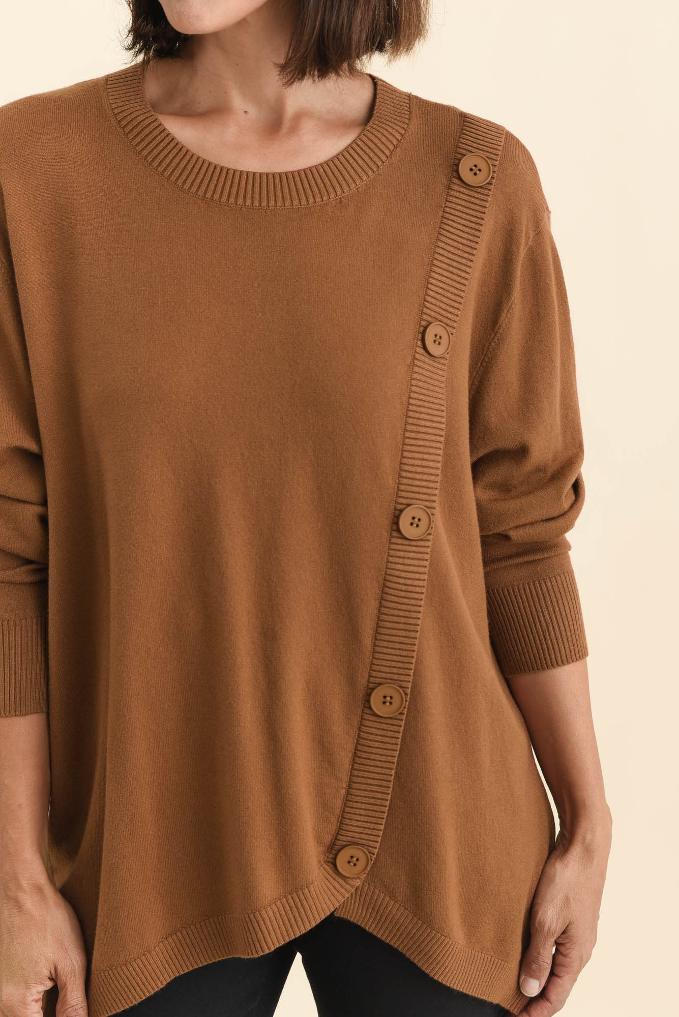 Dianne Chocolate Button Knit Jumper - Image 6