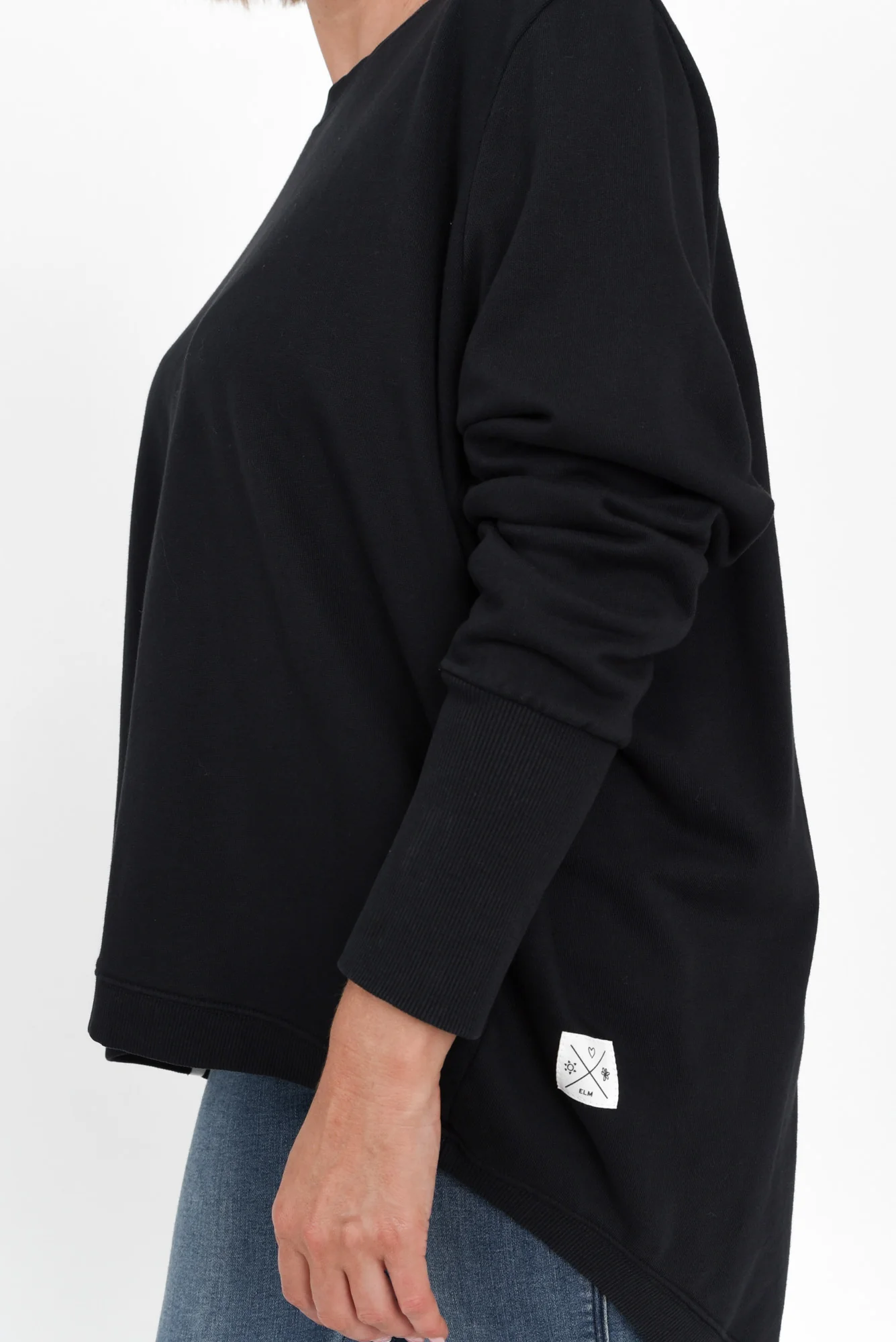 Divine Black Cotton Crew Sweatshirt - Image 5