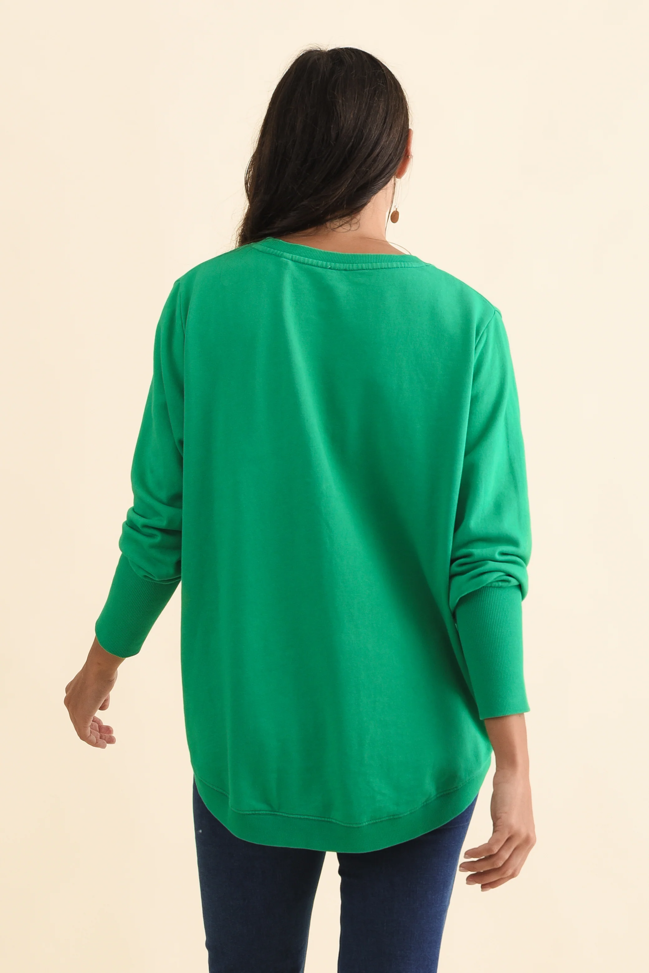 Divine Forest Green Cotton Crew Sweatshirt - Image 4