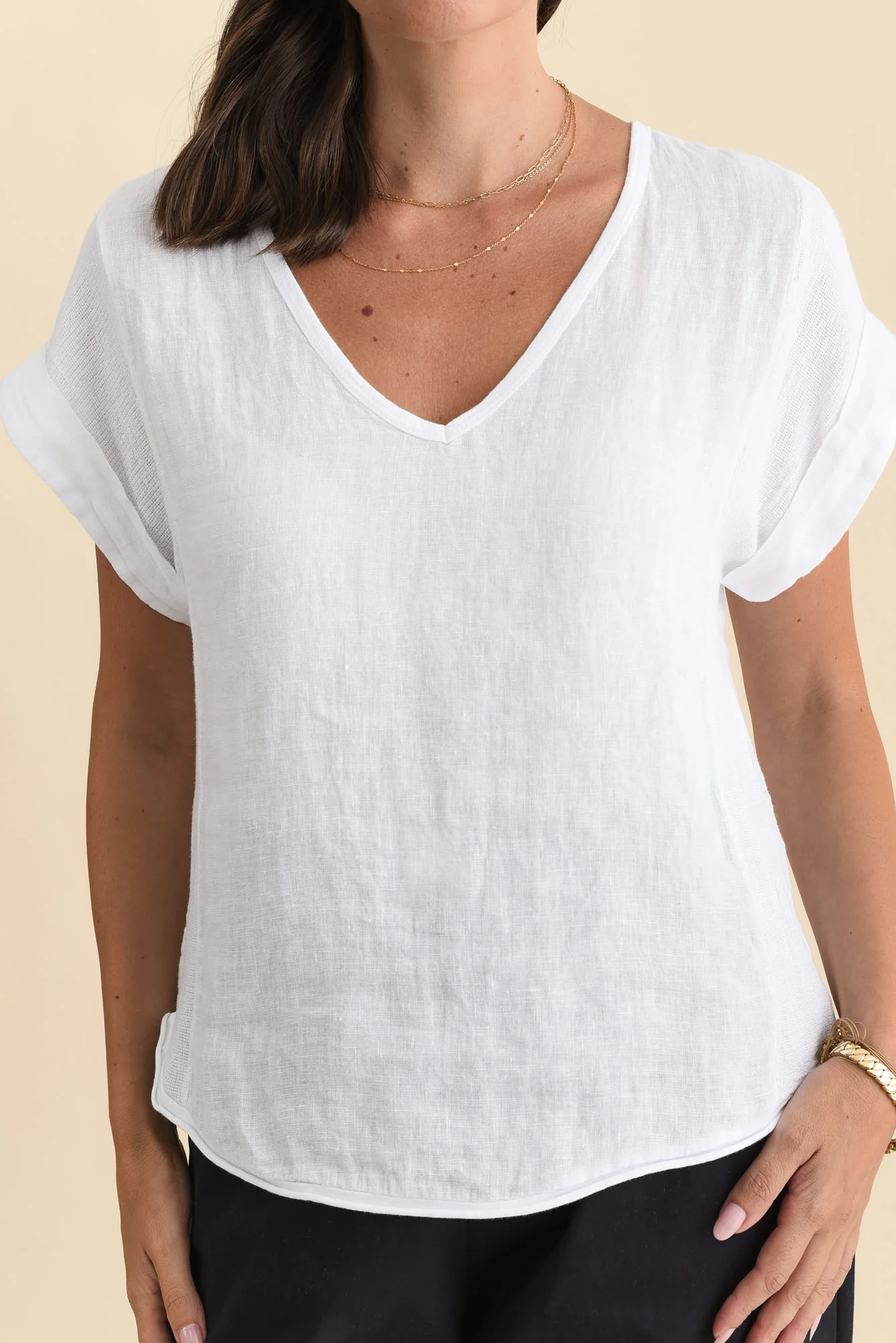 Dorian White Linen Cotton Top - Image 6