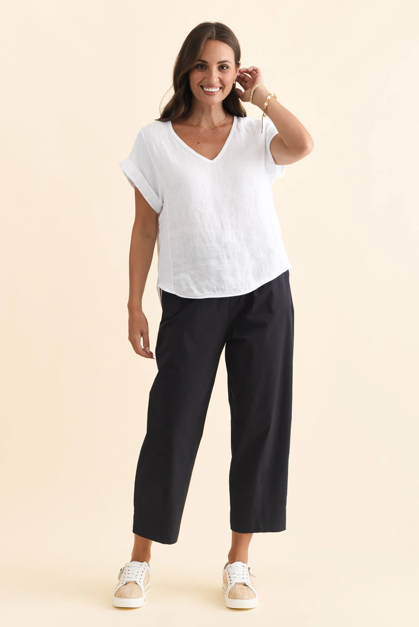 Dorian White Linen Cotton Top - Image 8