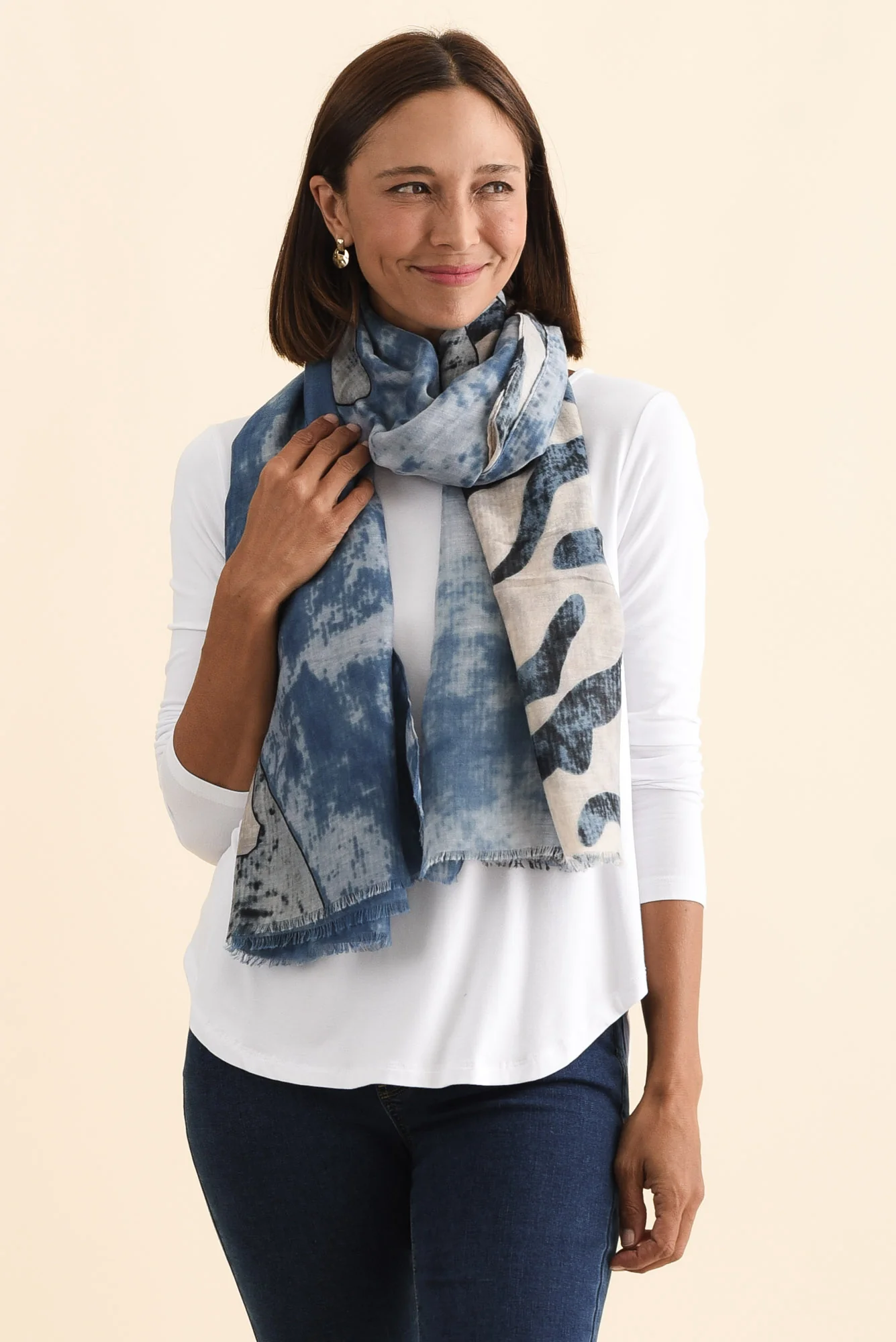 Duke Blue Abstract Scarf