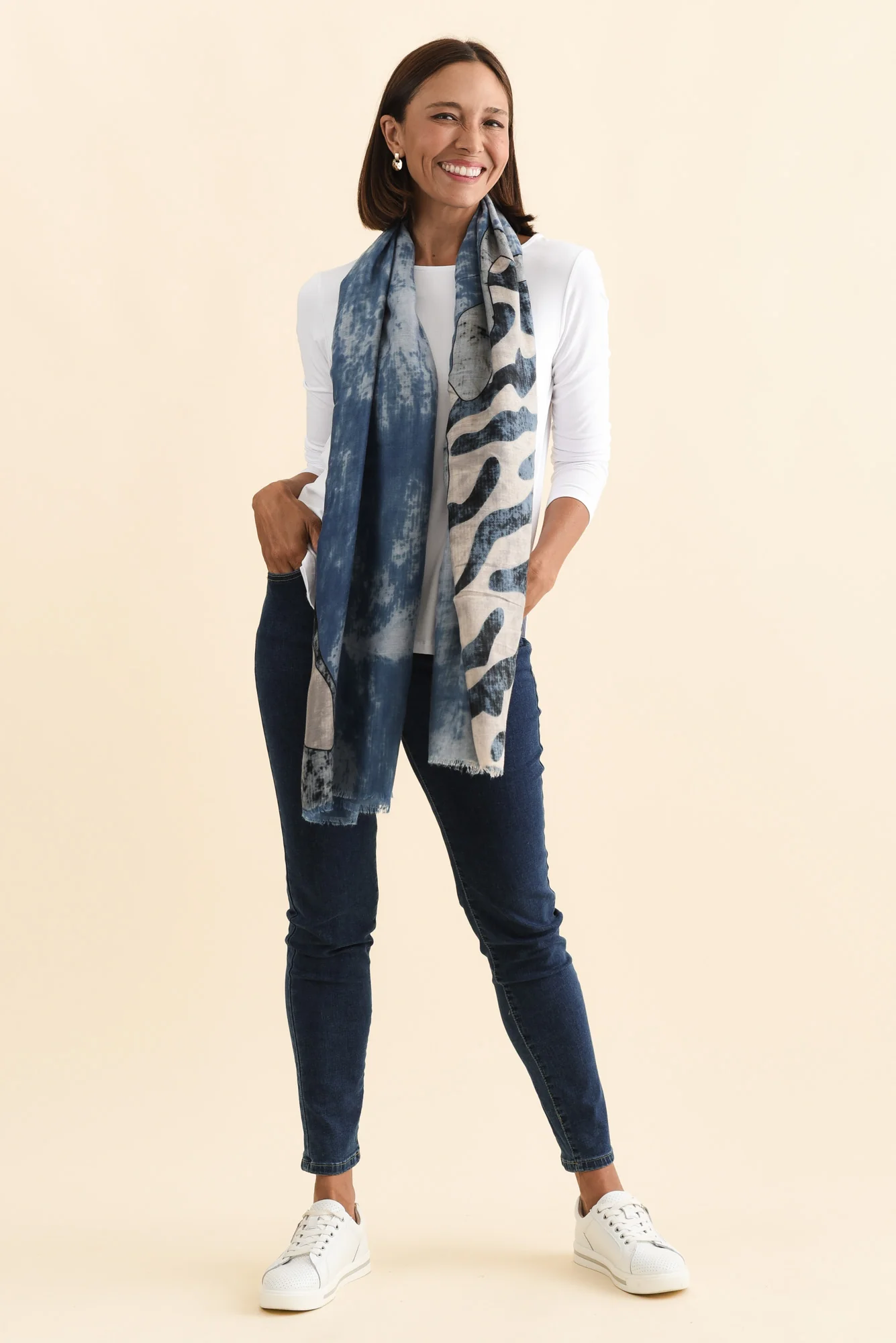 Duke Blue Abstract Scarf - Image 2