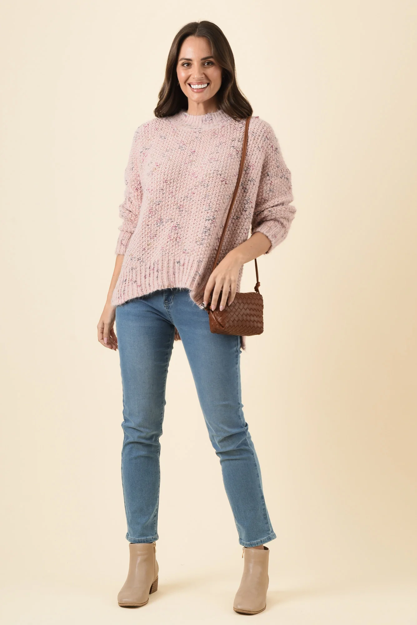 Dunham Pale Pink Speckle Knit Jumper - Image 2