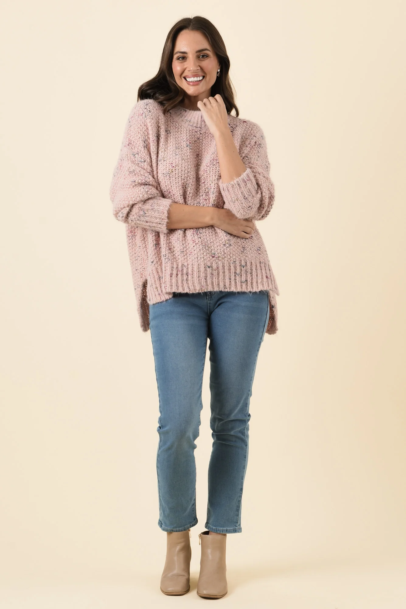 Dunham Pale Pink Speckle Knit Jumper - Image 6