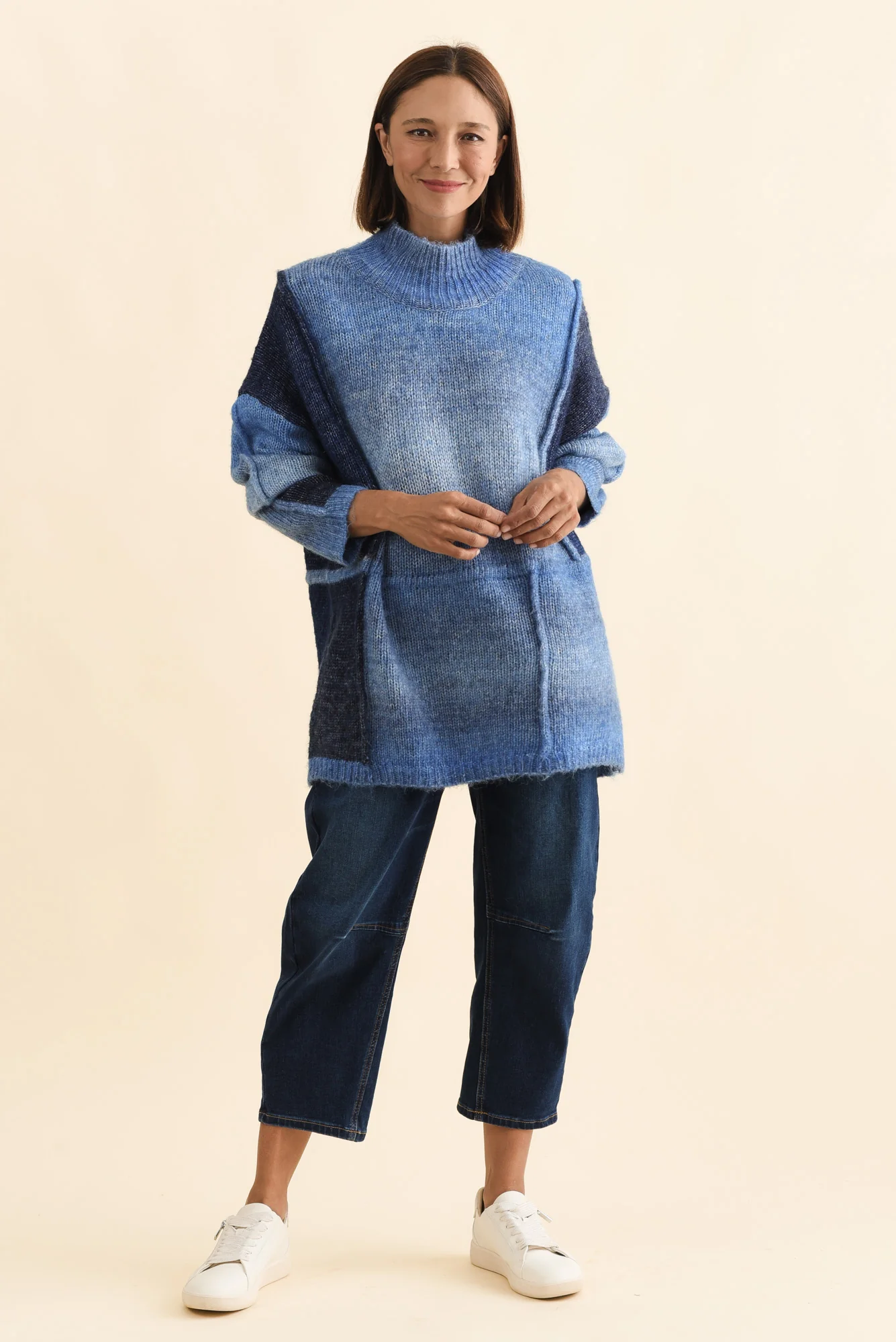 Eclipse Blue Splice Knit Jumper - Image 6