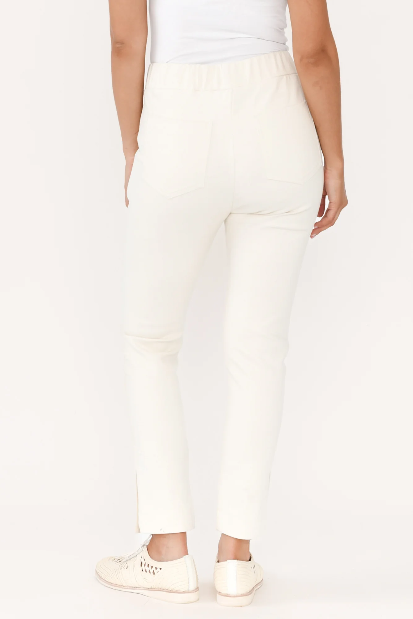 Eclipse Cream Cotton Stretch Pants - Image 5