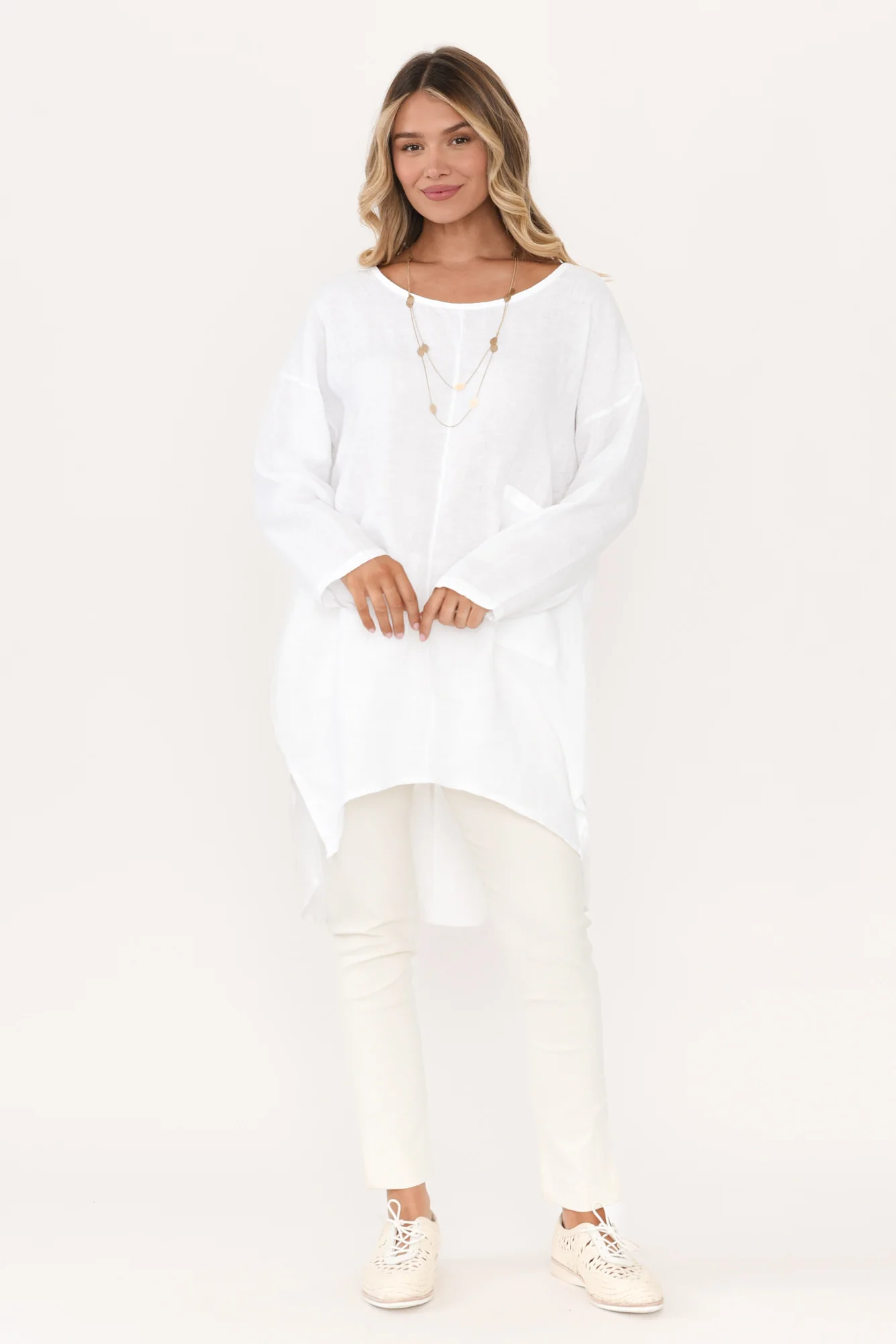 Eclipse Cream Cotton Stretch Pants - Image 7