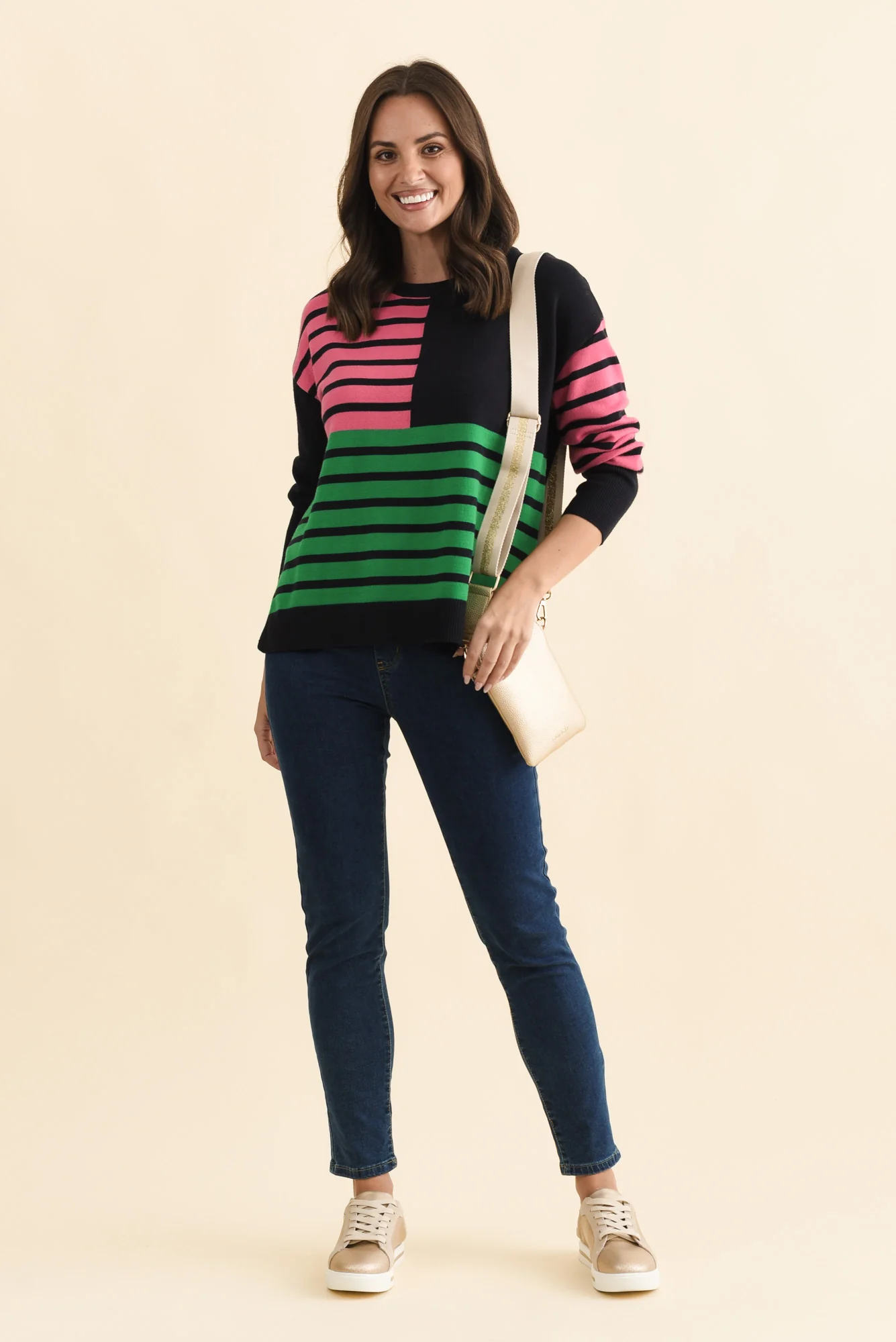 Effie Navy Stripe Knit Jumper - Image 2