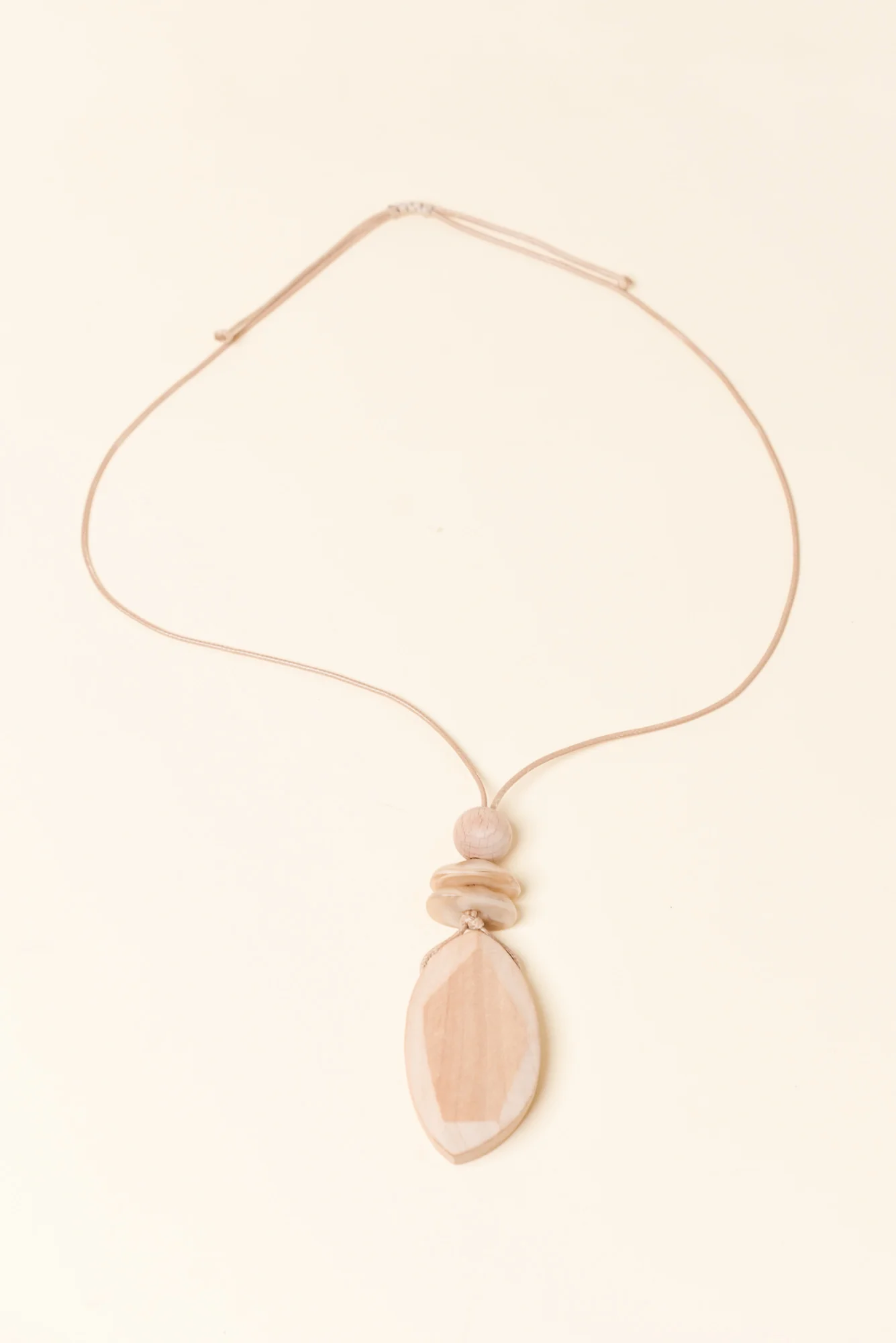 Eleri Natural Wood Pendant Necklace