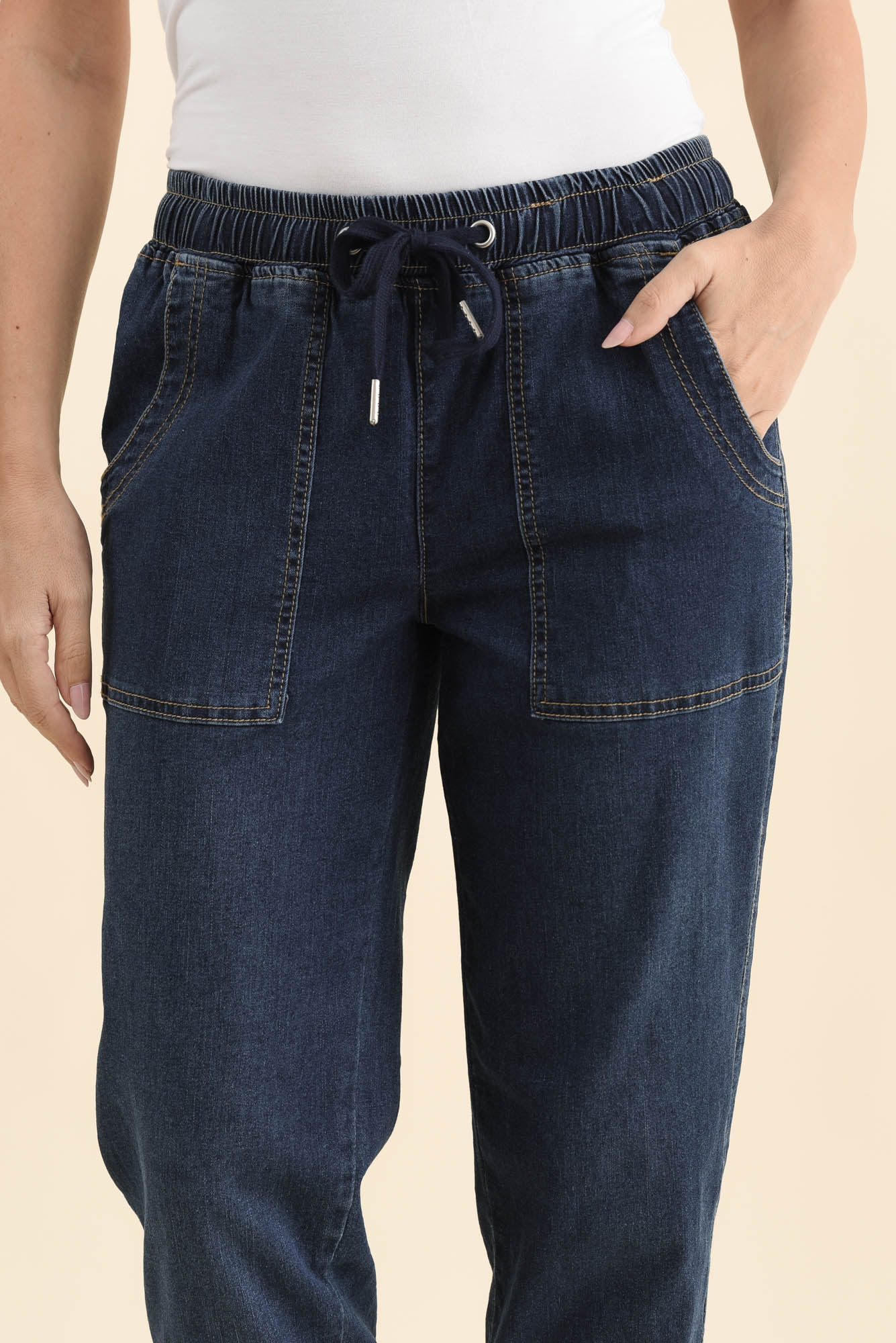 Eliana Dark Blue Denim Stretch Jeans - Image 6