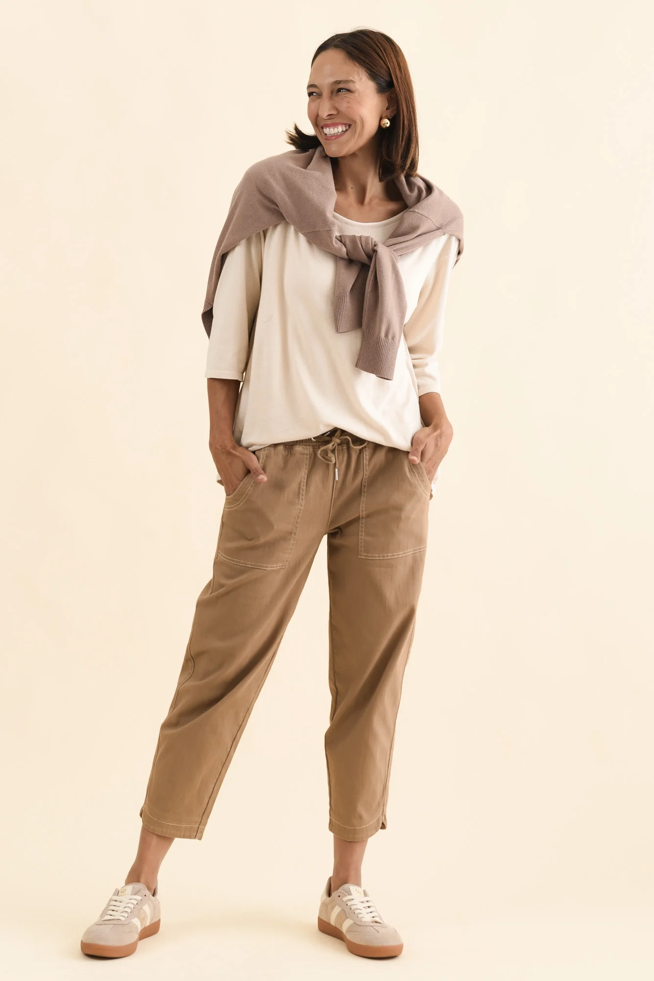 Eliana Mocha Cotton Stretch Jeans - Image 2