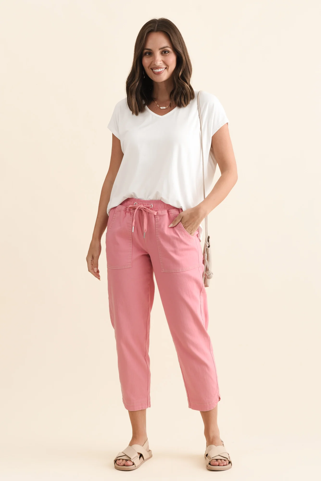 Eliana Pink Cotton Stretch Jeans - Image 2