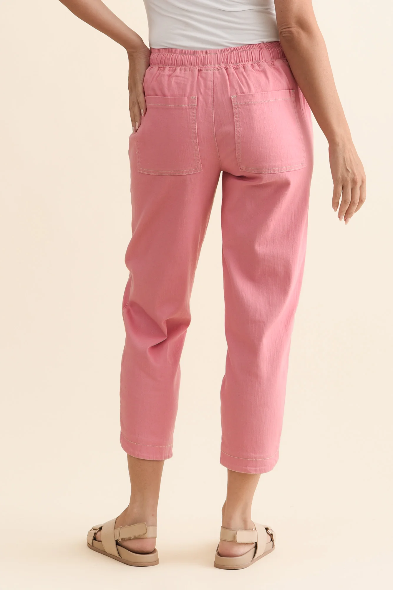 Eliana Pink Cotton Stretch Jeans - Image 4