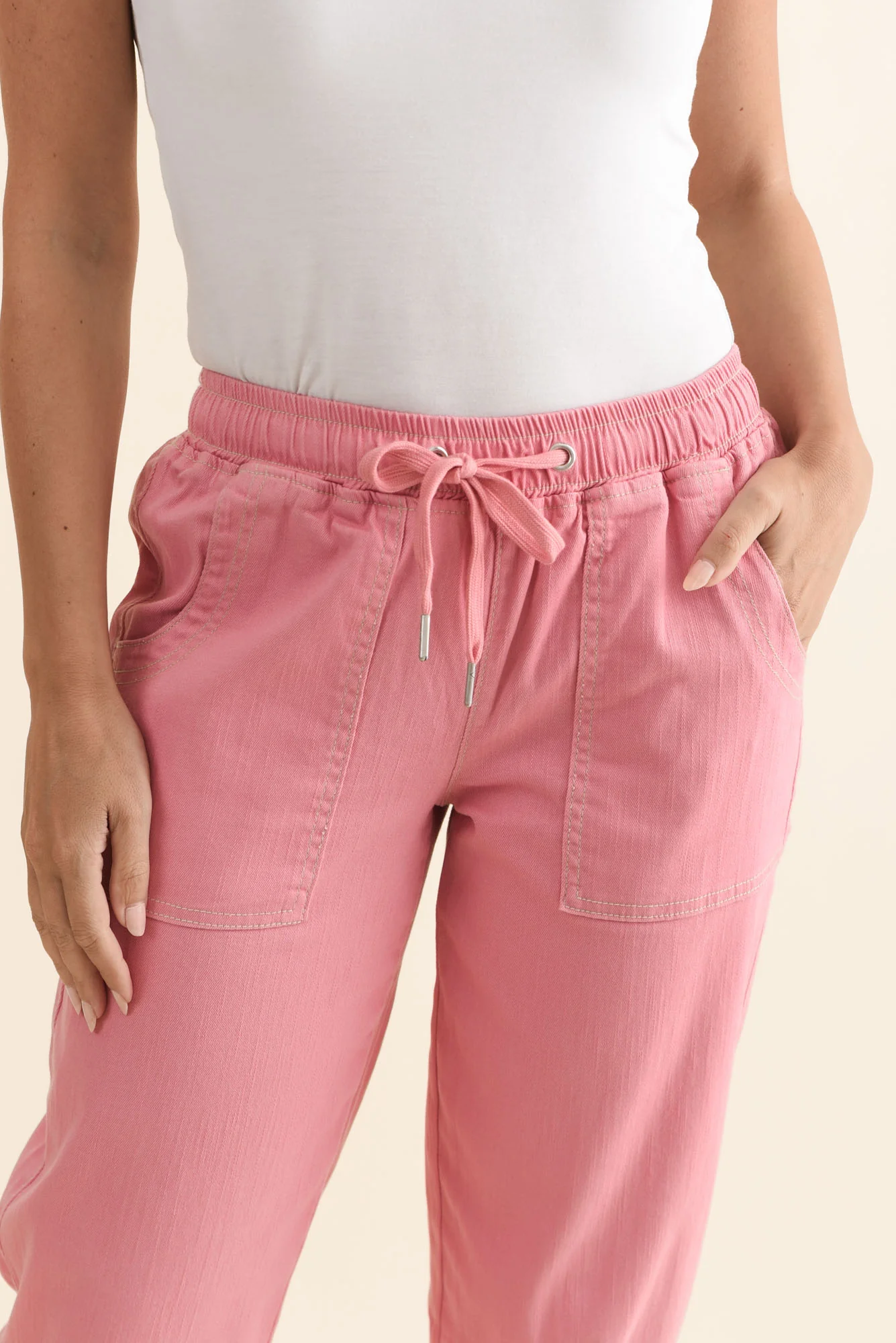 Eliana Pink Cotton Stretch Jeans - Image 5