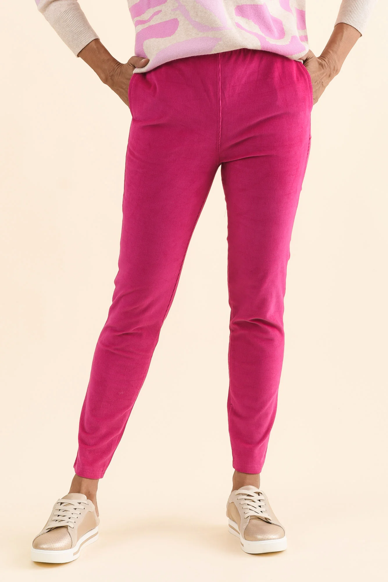 Elle Hot Pink Corduroy Pants