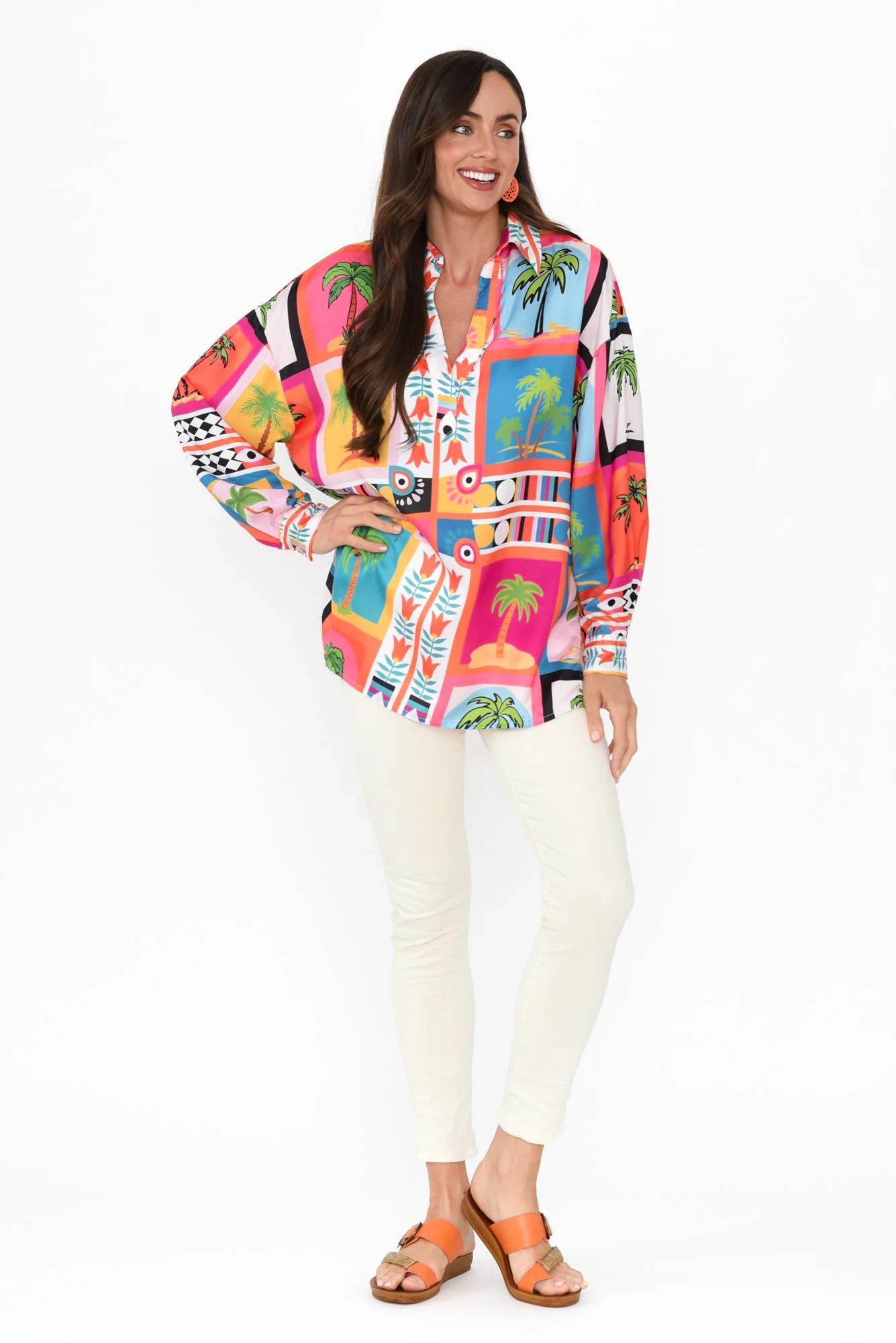Ellery Cream Cotton Stretch Jeans - Image 3