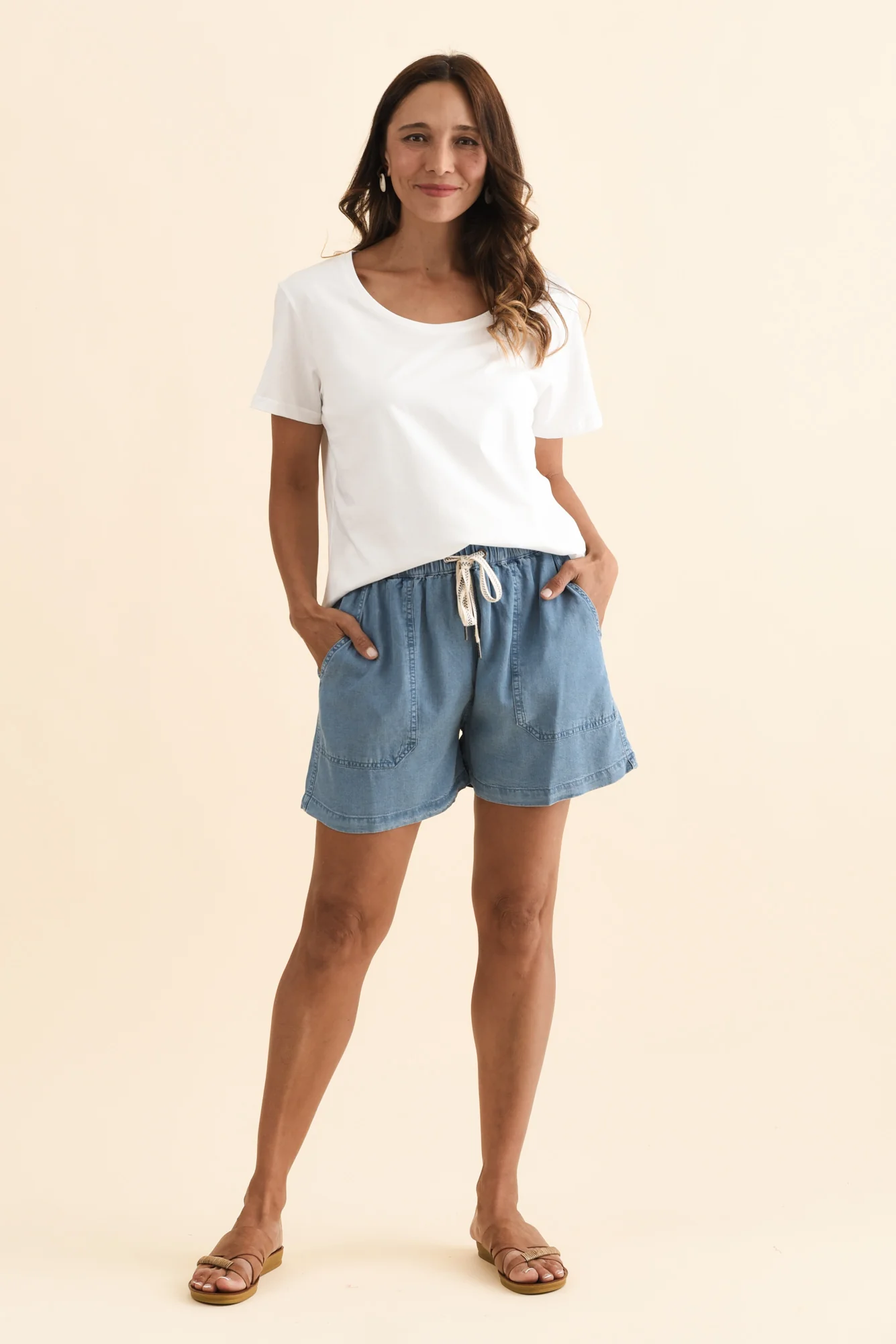 Elliot Blue Lyocell Relaxed Shorts - Image 2