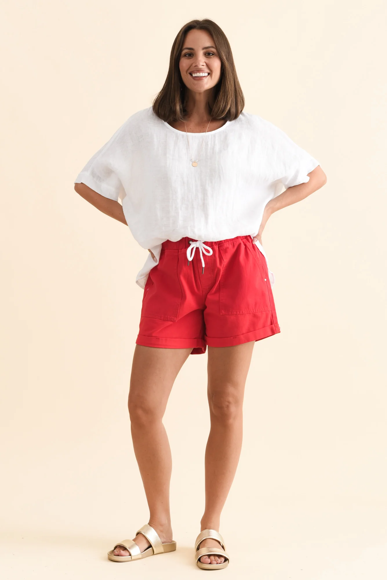 Emma Cherry Denim Relaxed Shorts - Image 2