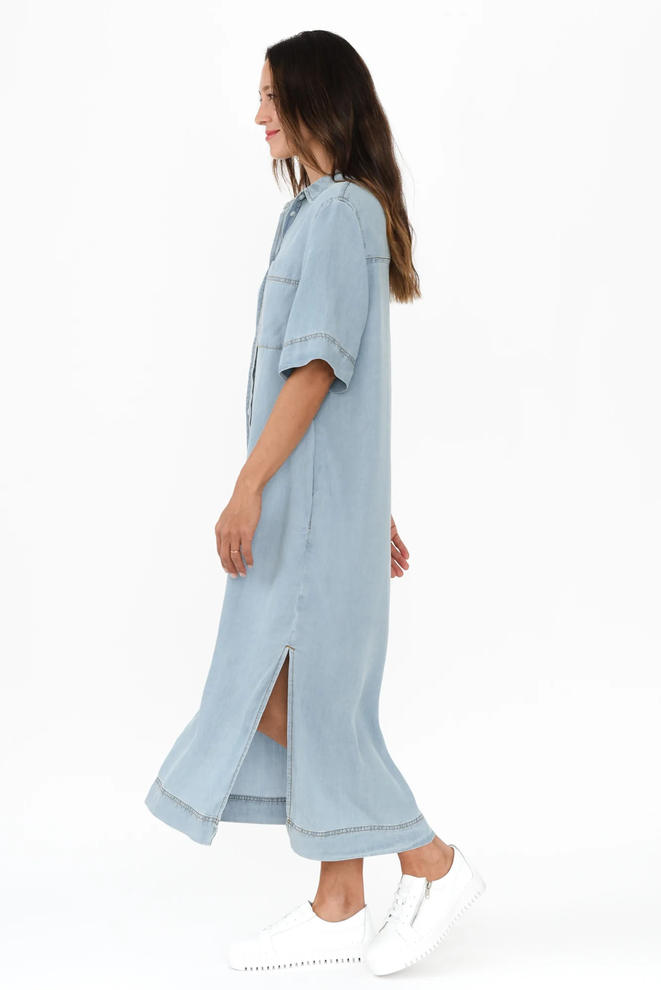 Emmy Blue Denim Shirt Dress - Image 4