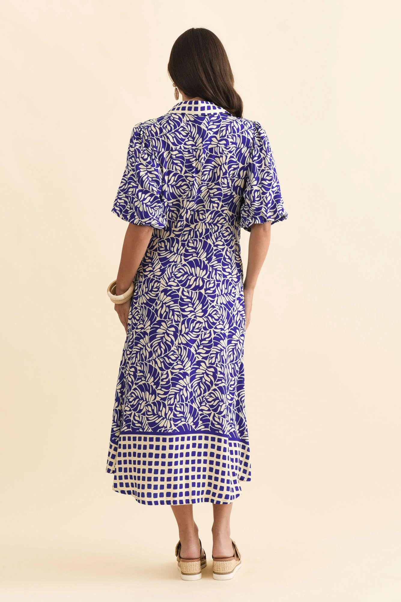 Eri Blue Fern Tie Dress - Image 5
