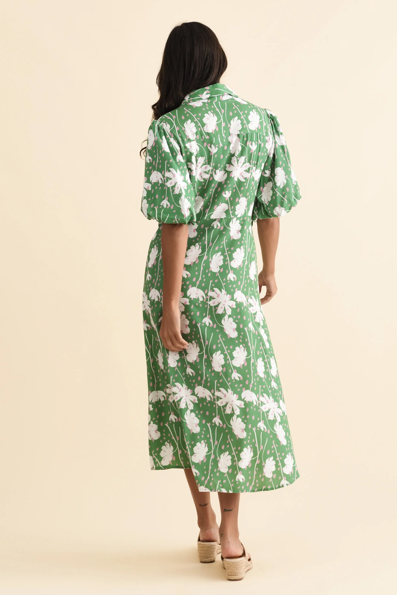 Eri Green Garden Tie Dress - Image 4