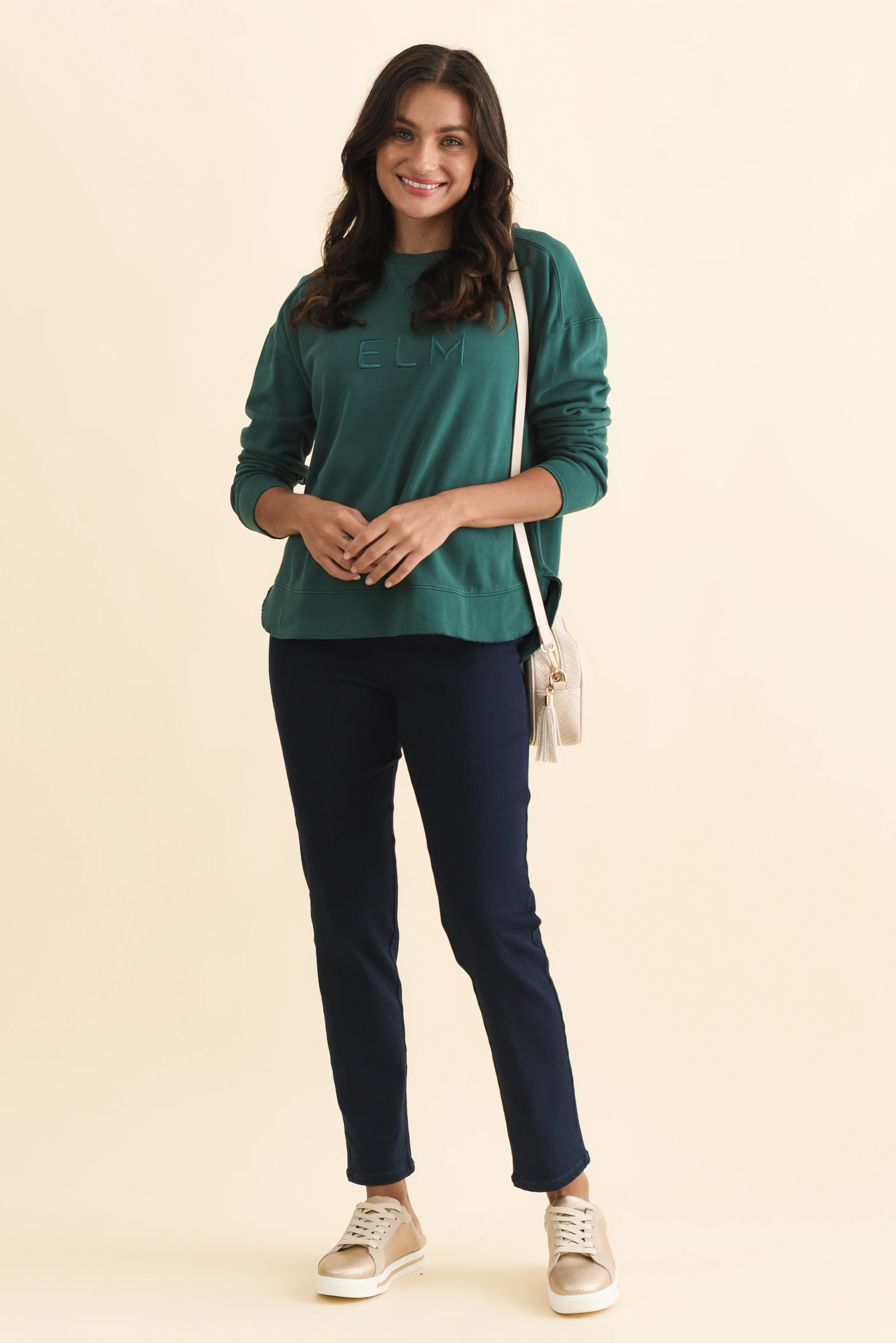 Established Teal Cotton Crewneck Sweatshirt - Image 2