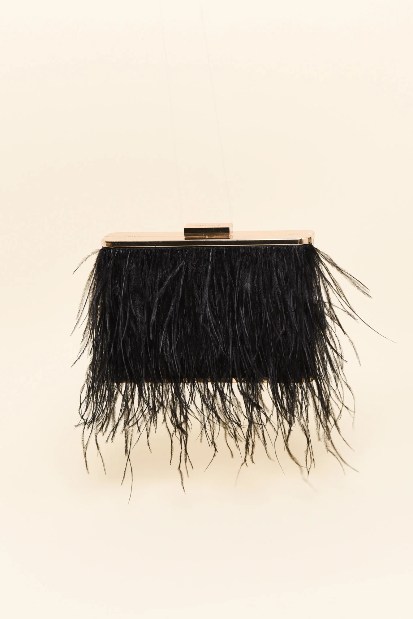 Estelle Black Feather Clutch