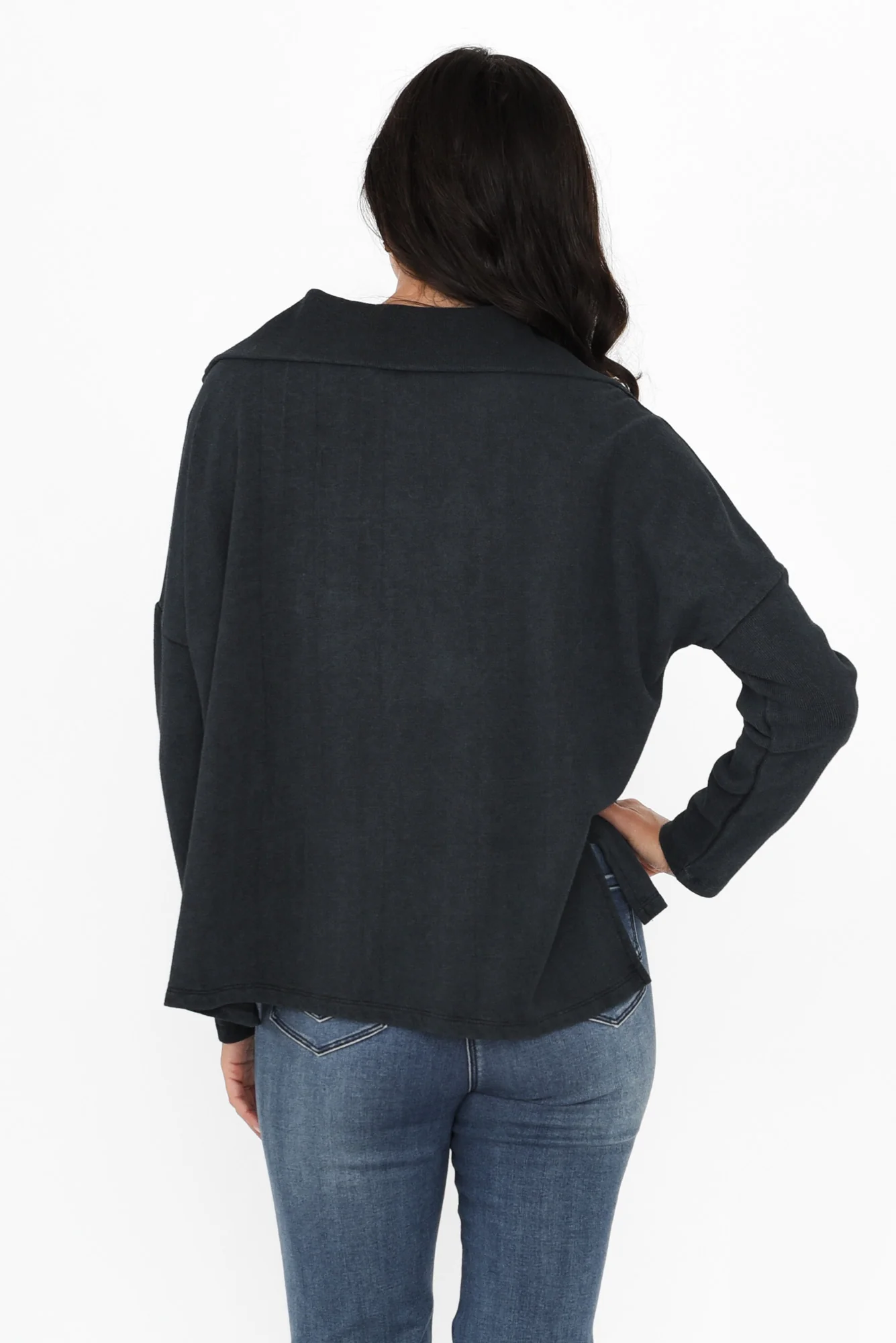 Etna Black Half Zip Sweatshirt - Image 5