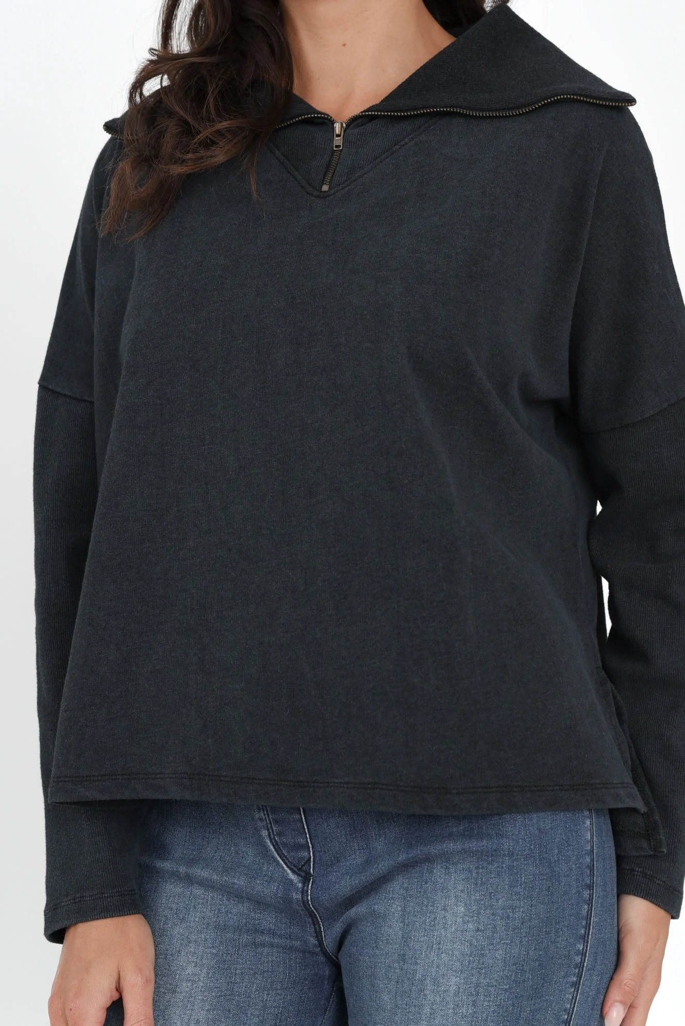 Etna Black Half Zip Sweatshirt - Image 6