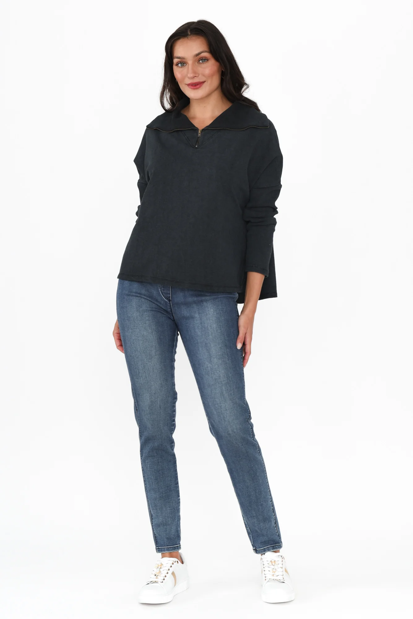Etna Black Half Zip Sweatshirt - Image 7