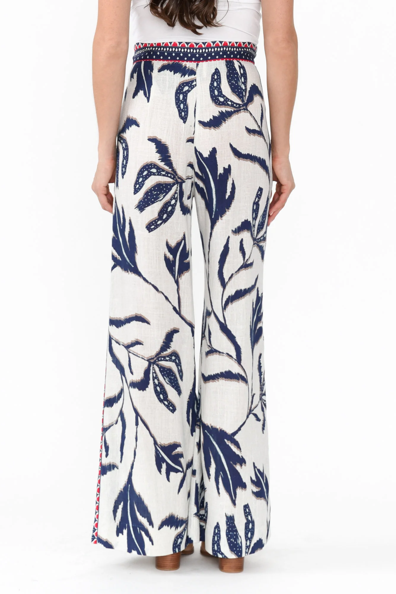 Eudora Palm Shadow Linen Blend Pants - Image 5