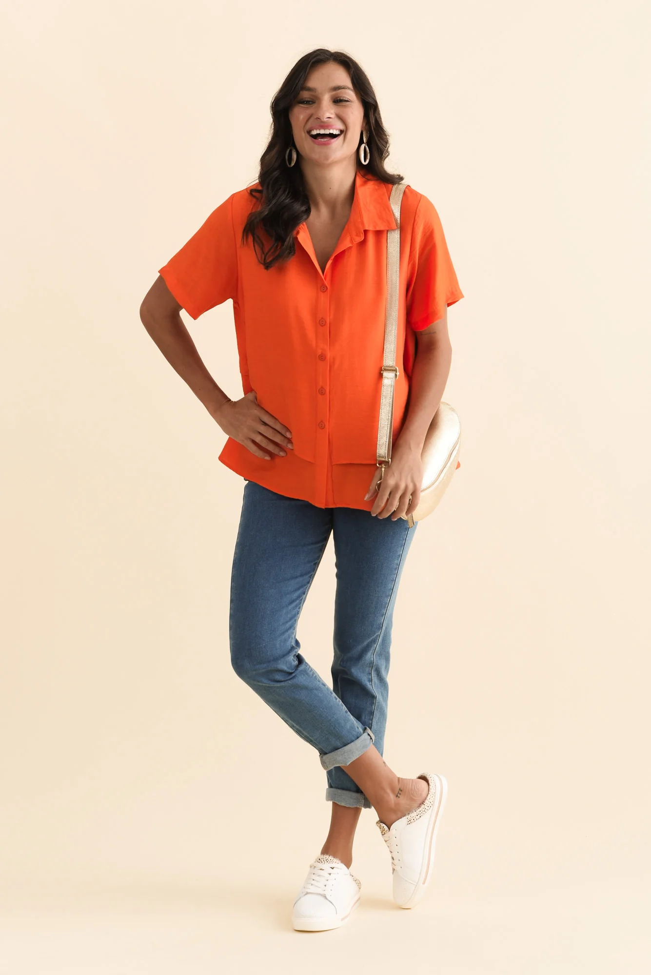 Ezra Orange Layered Top - Image 2