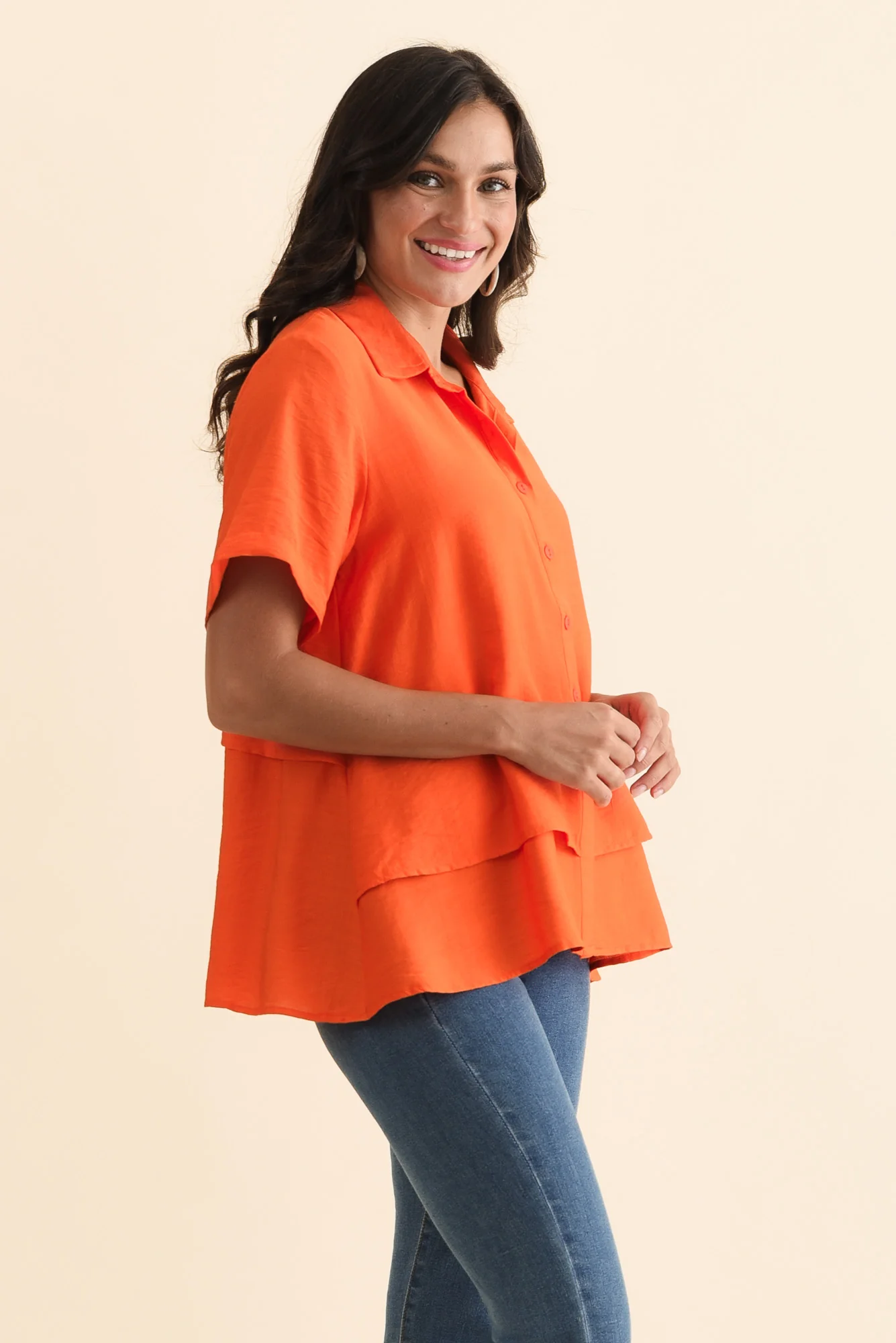 Ezra Orange Layered Top - Image 3