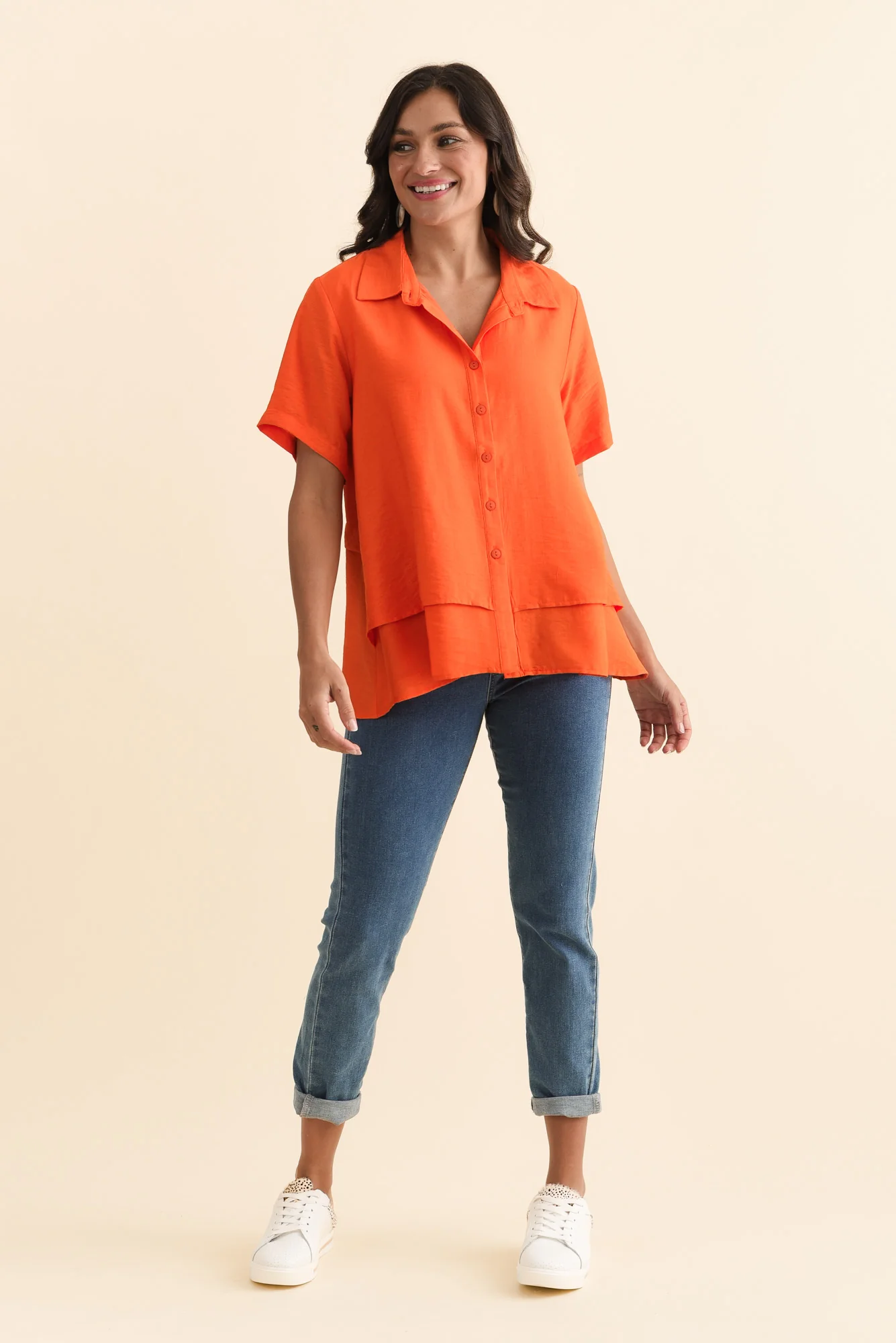 Ezra Orange Layered Top - Image 6